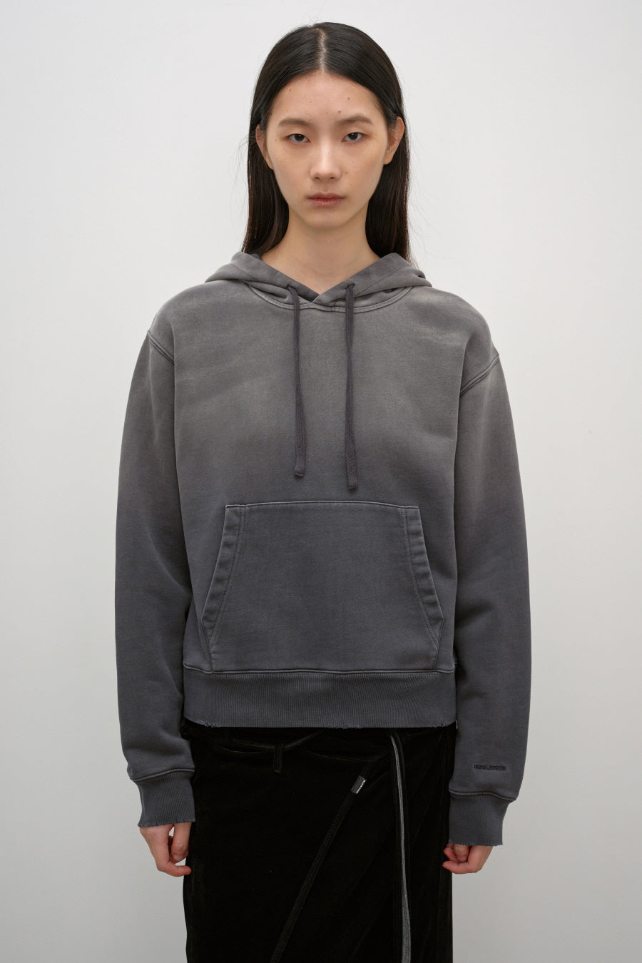 Insilence - Washed Color Soft Hoodie (Charcoal) product image 1 | TRAB K-Fashion Australia