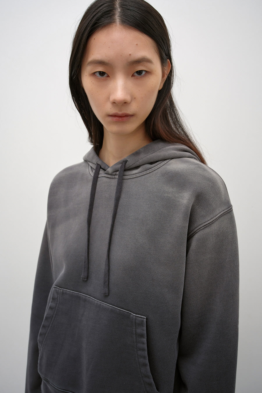 Insilence - Washed Color Soft Hoodie (Charcoal) product image 2 | TRAB K-Fashion Australia
