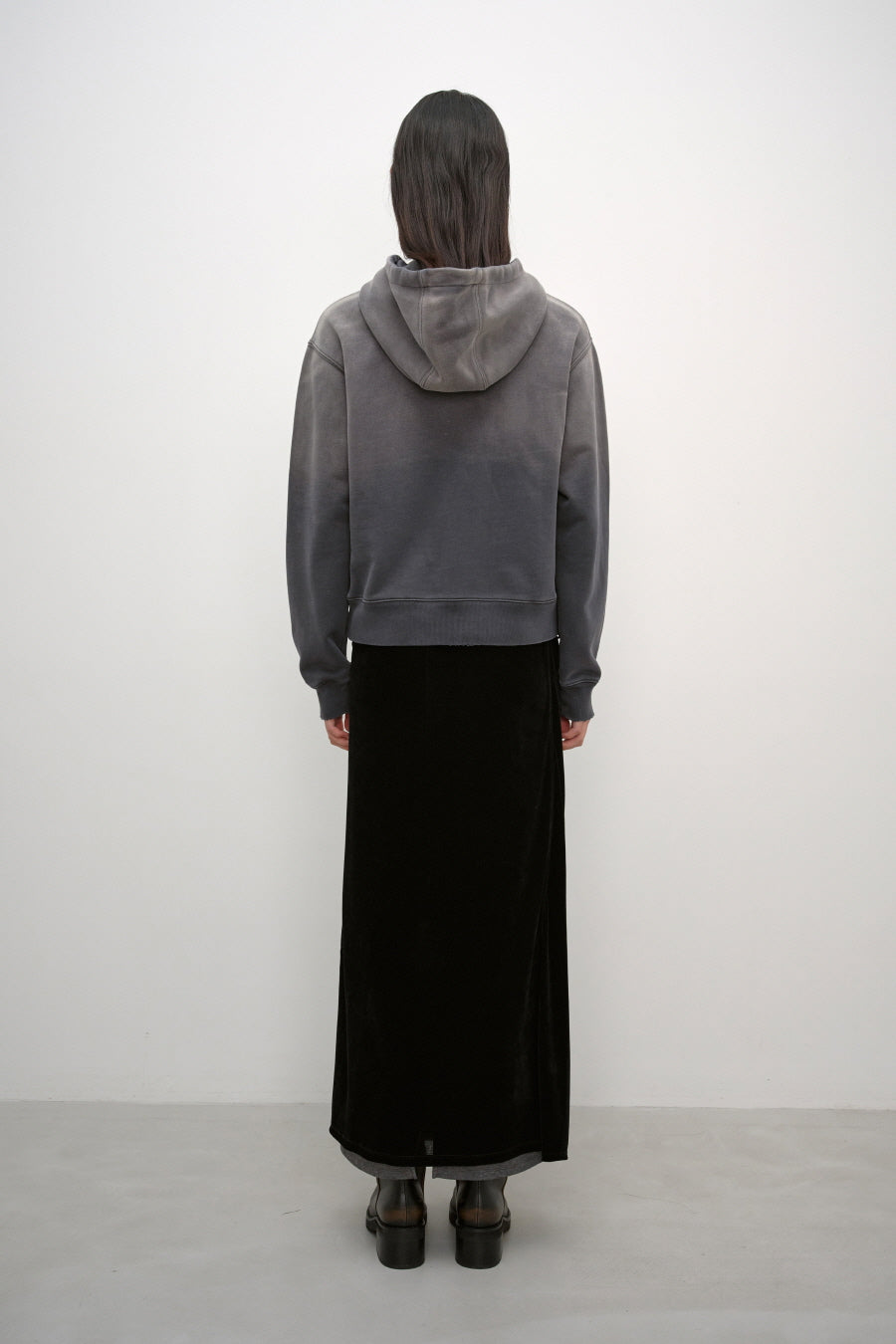 Insilence - Layered Velour Wrap Skirt (Black) product image 6 | TRAB K-Fashion Australia