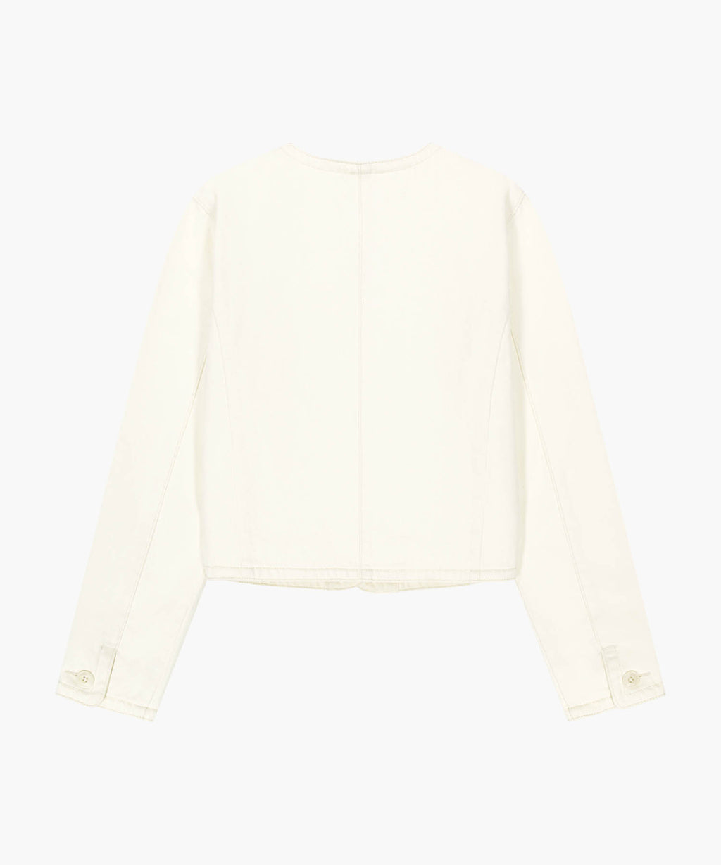 Marithe & Francois Girbaud - Round Neck Denim Jacket (Ecru) product image 10 | TRAB K-Fashion Australia