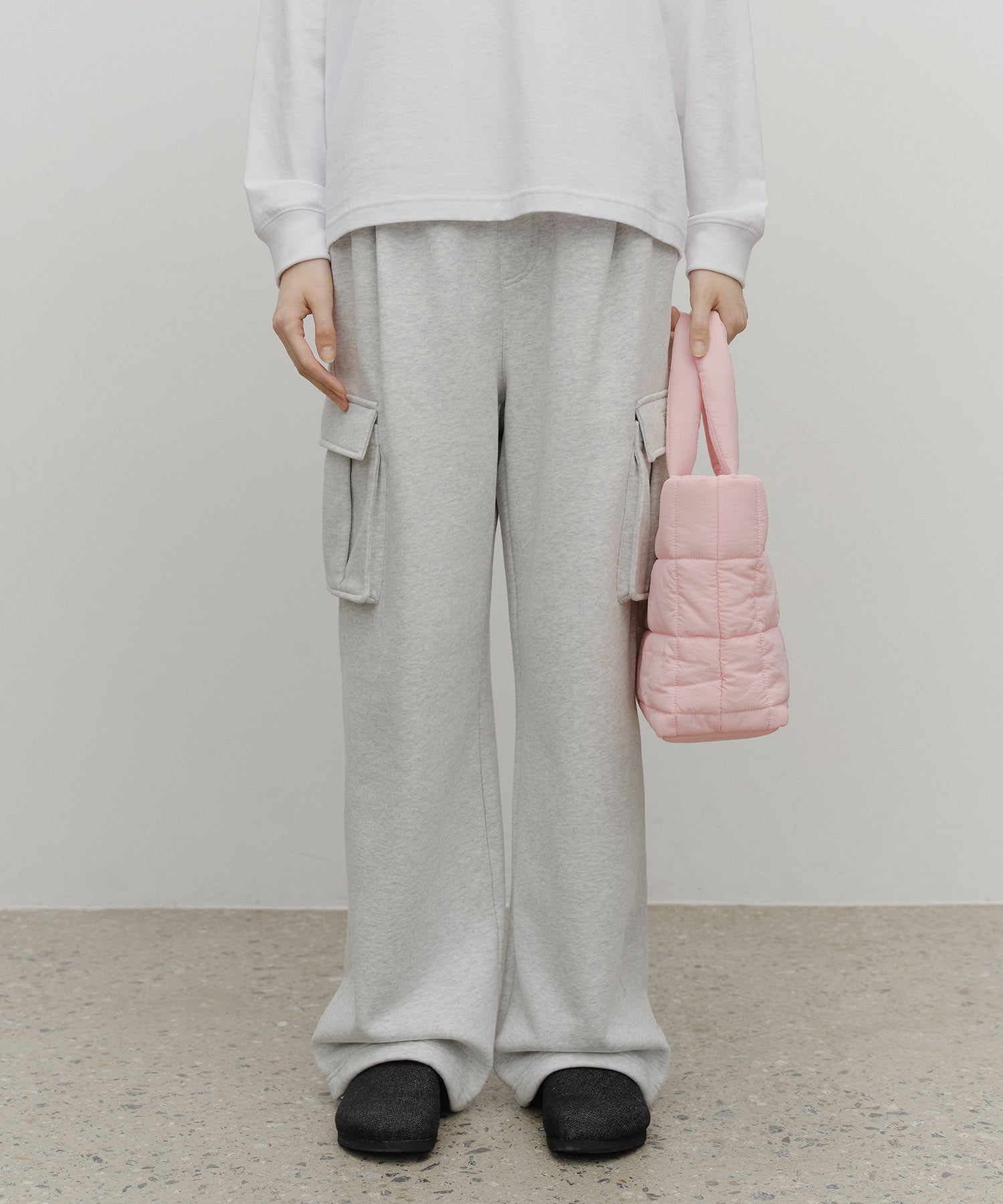 Marithe & Francois Girbaud - Classic Logo Padding Tote Bag (Baby Pink) product image 7 | TRAB K-Fashion Australia