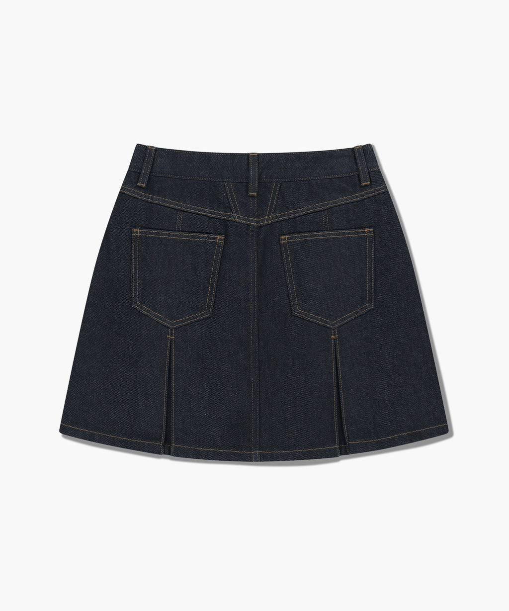 Marithe & Francois Girbaud - Denim Pleated Mini Skirt (Dark Blue) product image 9 | TRAB K-Fashion Australia