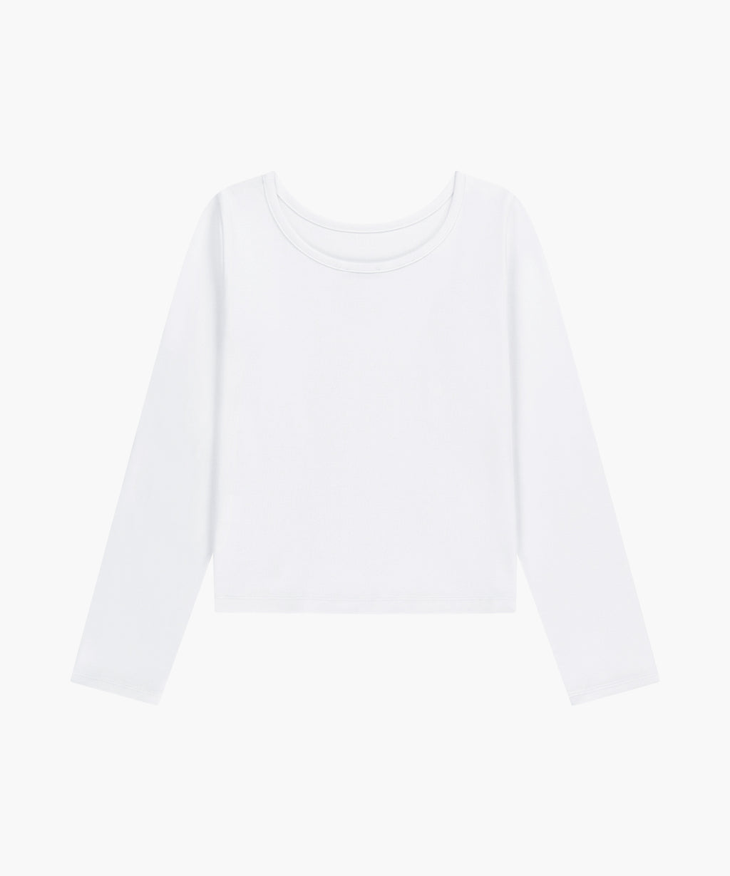 Marithe & Francois Girbaud - Basic Scoop Back Long Sleeve (White) product image 7 | TRAB K-Fashion Australia