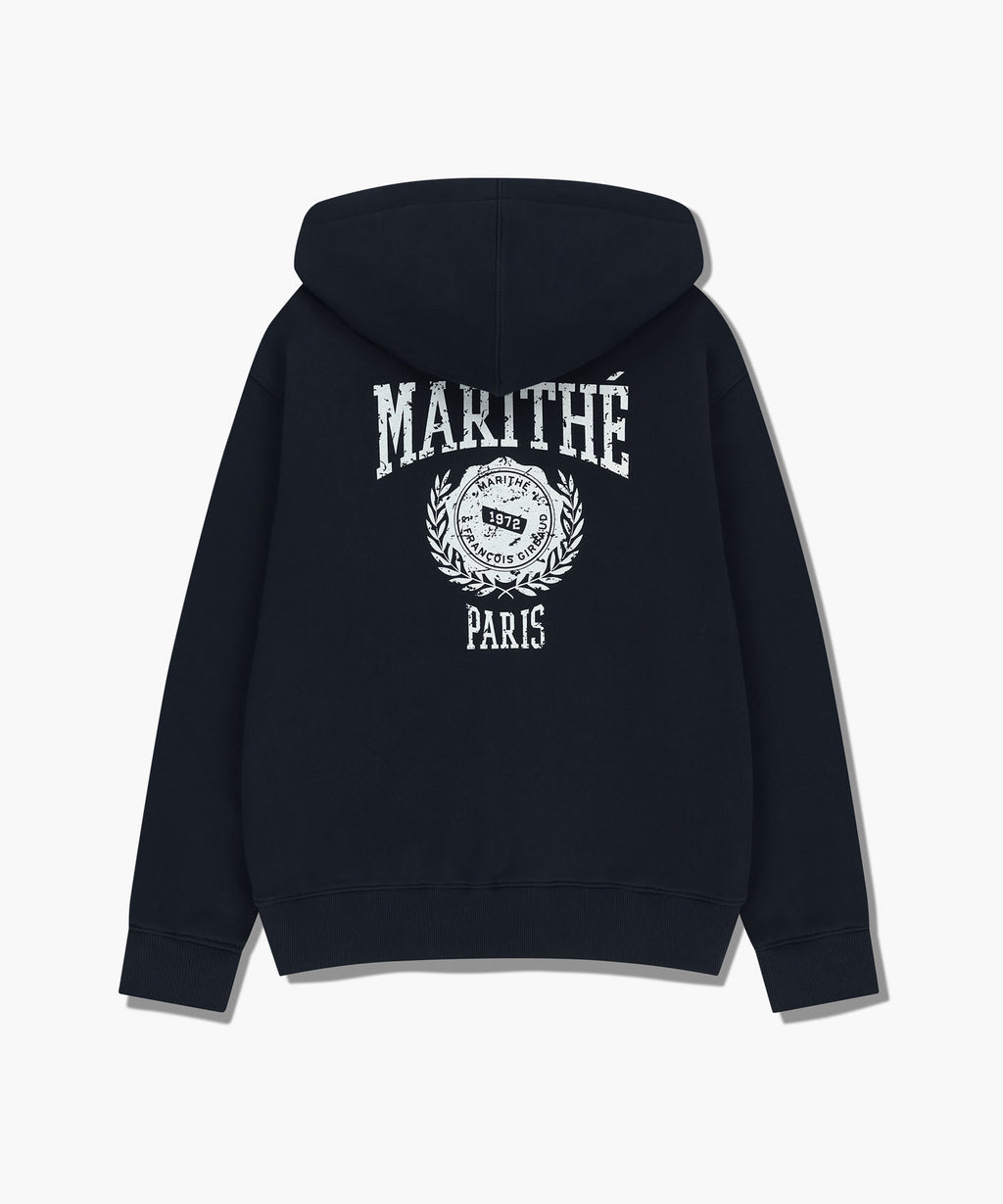 Marithe & Francois Girbaud - Big College Logo Graphic Hoodie Zipup (Navy) product image 7 | TRAB K-Fashion Australia