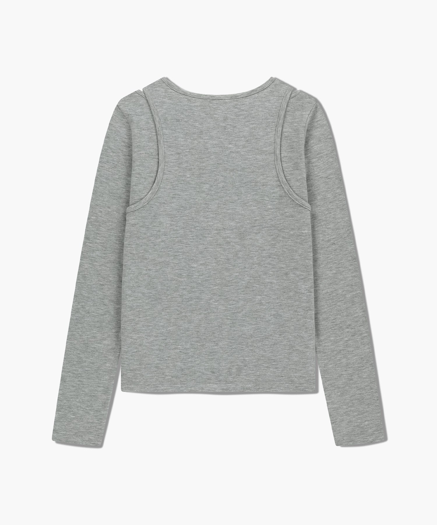Marithe & Francois Girbaud - Layered Jersey Long Sleeve (Light Heather Gray) product image 7 | TRAB K-Fashion Australia