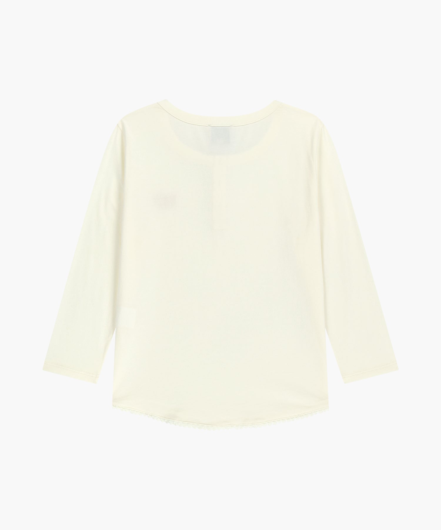 Marithe & Francois Girbaud - Small Classic Logo Henley Neck 3/4 Sleeve Tee (Ivory) product image 7 | TRAB K-Fashion Australia