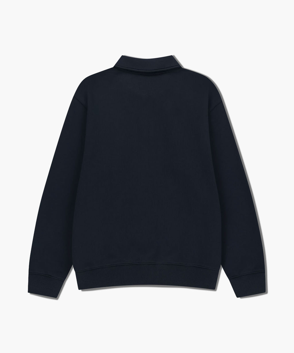 Marithe & Francois Girbaud - Baseball Logo Collar Half Zipup Sweatshirt (Navy) product image 7 | TRAB K-Fashion Australia