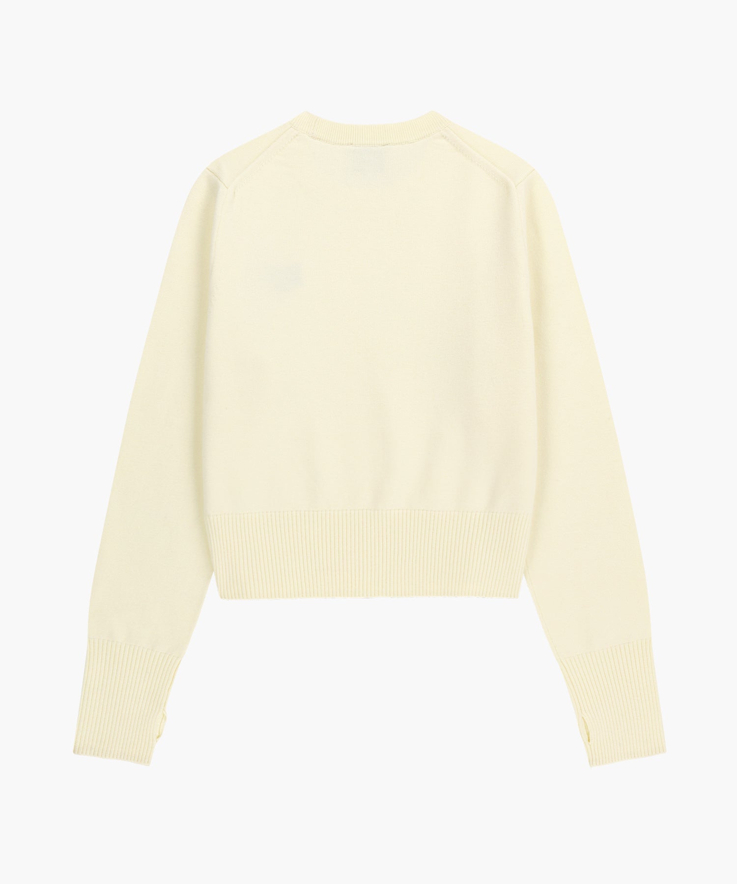 Marithe & Francois Girbaud - Small Classic Logo Crop Knit Pullover (Ivory) product image 9 | TRAB K-Fashion Australia