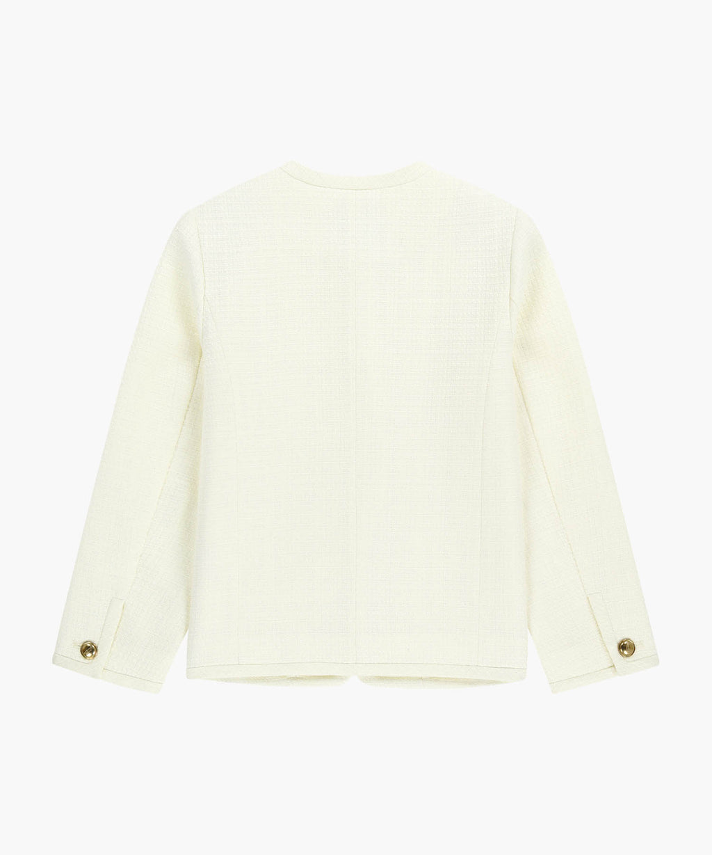 Marithe & Francois Girbaud - Tweed Round Neck Jacket (Ivory) product image 7 | TRAB K-Fashion Australia