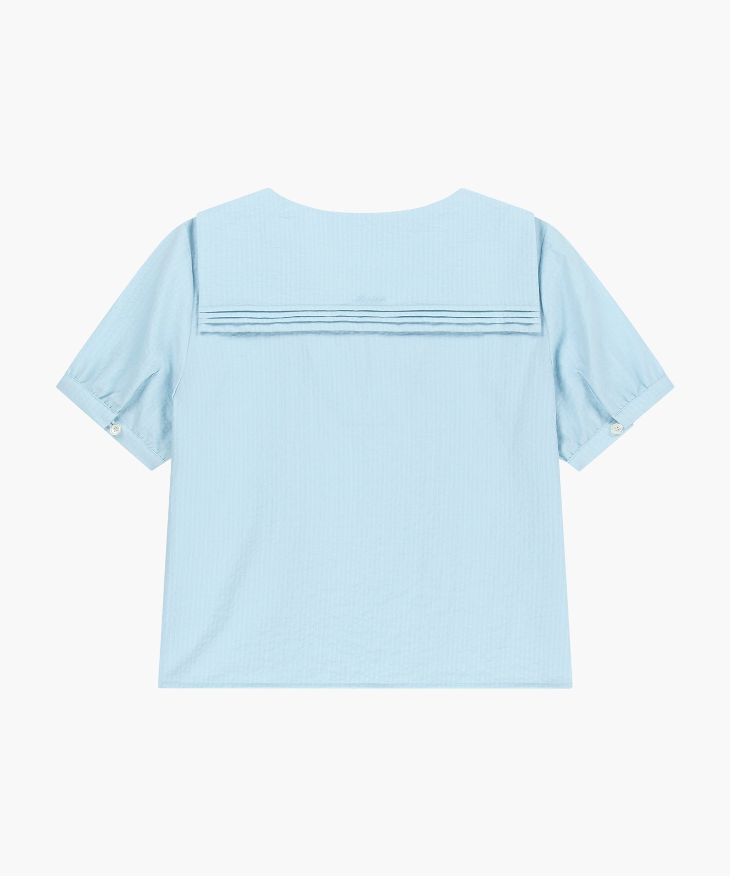 Marithe & Francois Girbaud - Pin Tuck Sailor Half Sleeve Shirt (Sky Blue) product image 7 | TRAB K-Fashion Australia