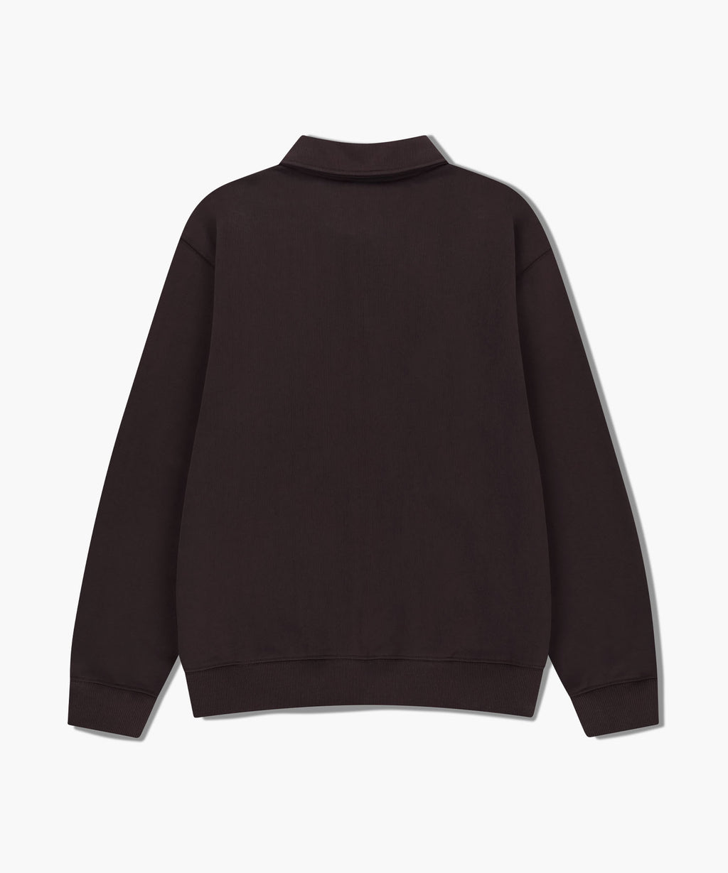 Marithe & Francois Girbaud - Baseball Logo Collar Half Zipup Sweatshirt (Brown) product image 7 | TRAB K-Fashion Australia