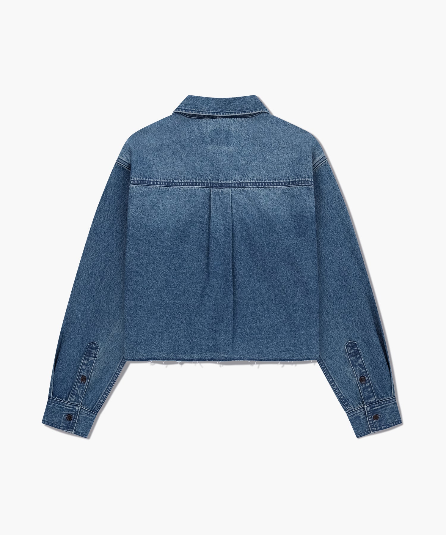 Marithe & Francois Girbaud - Heritage Lettering Logo Denim Crop Shirt (Blue) product image 7 | TRAB K-Fashion Australia