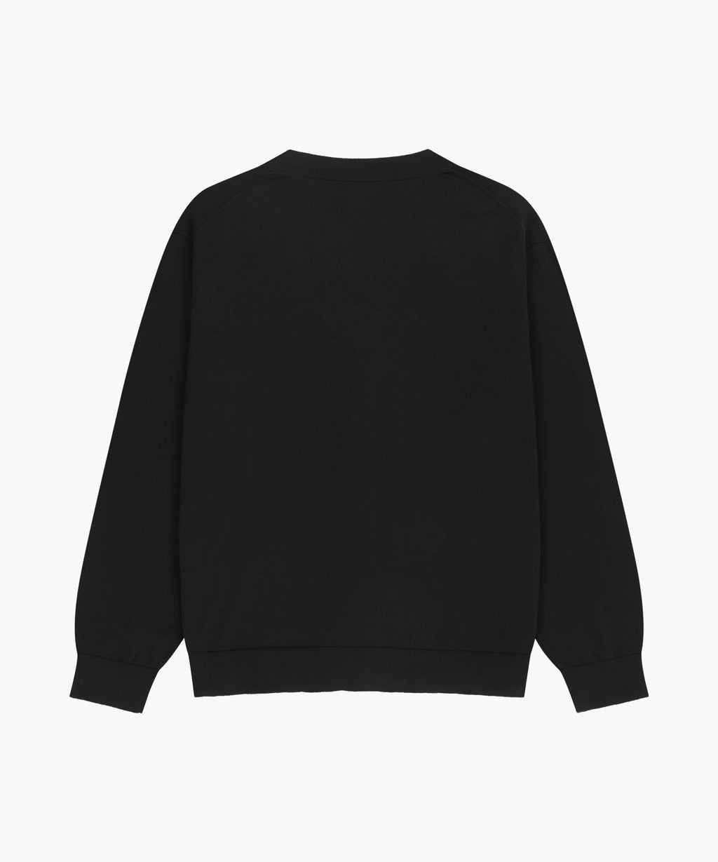 Marithe & Francois Girbaud - Small Classic Logo V-neck Knit Cardigan (Black) product image 7 | TRAB K-Fashion Australia
