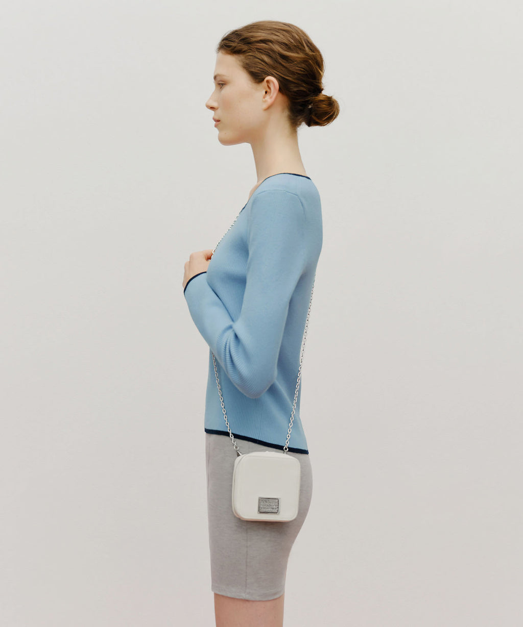 Marithe & Francois Girbaud - Classic Logo Chain Zip Wallet (Ivory) product image 7 | TRAB K-Fashion Australia