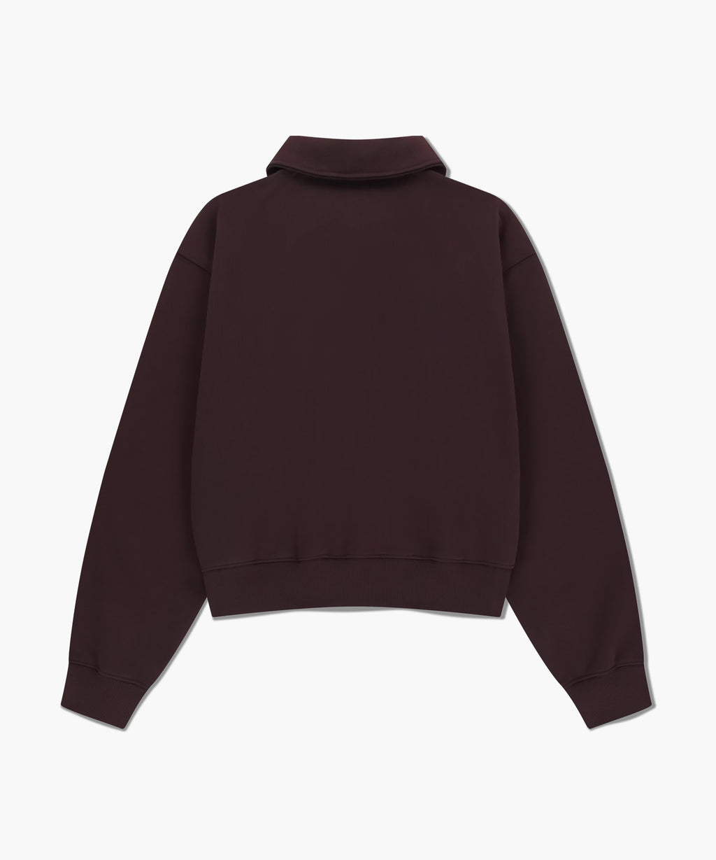 Marithe & Francois Girbaud - Classic Logo Half Zipup Crop Sweatshirt (Brown) product image 7 | TRAB K-Fashion Australia
