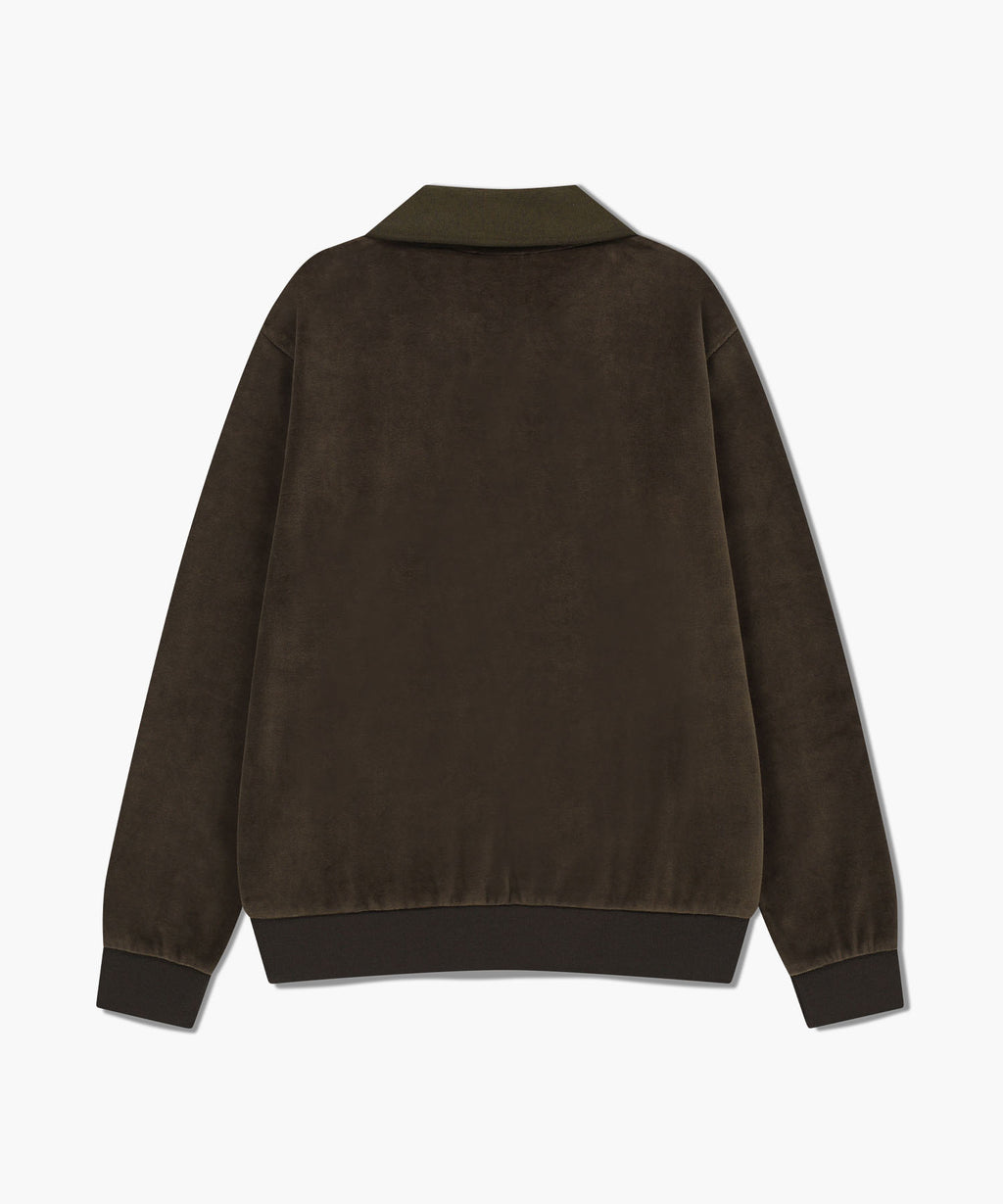 Marithe & Francois Girbaud - Classic Logo Collared Velour Sweatshirt (Brown) product image 7 | TRAB K-Fashion Australia