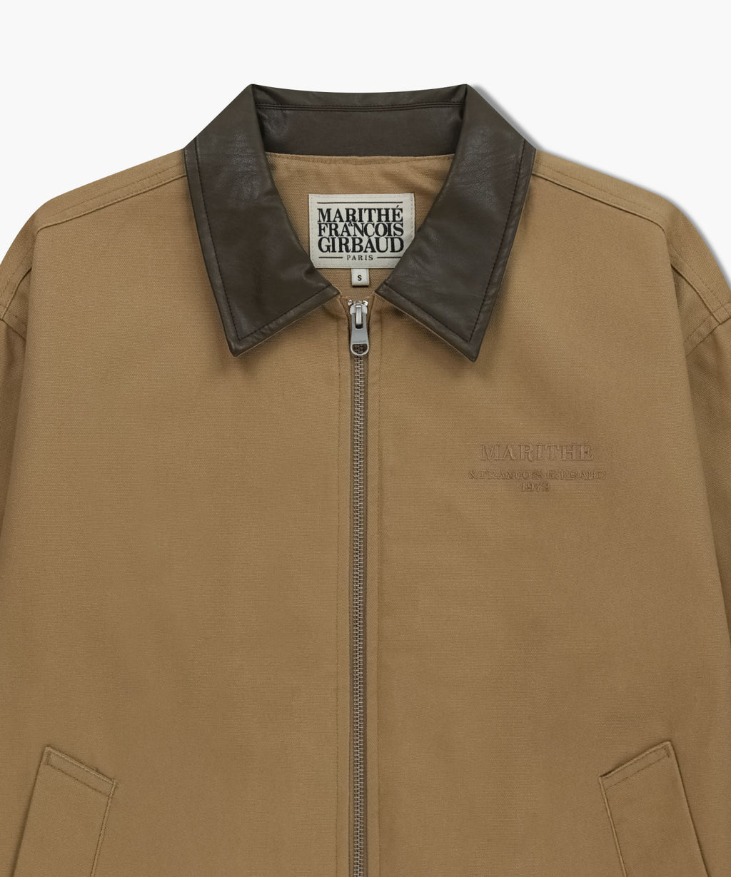 Marithe & Francois Girbaud - Graphic Embroidery Cotton Bomber Jacket (Beige) product image 7 | TRAB K-Fashion Australia