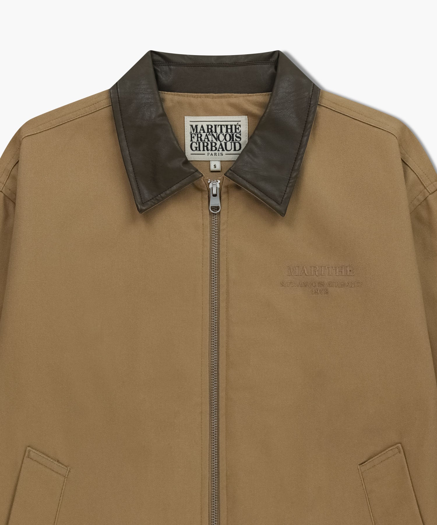Marithe & Francois Girbaud - Graphic Embroidery Cotton Bomber Jacket (Beige) product image 7 | TRAB K-Fashion Australia