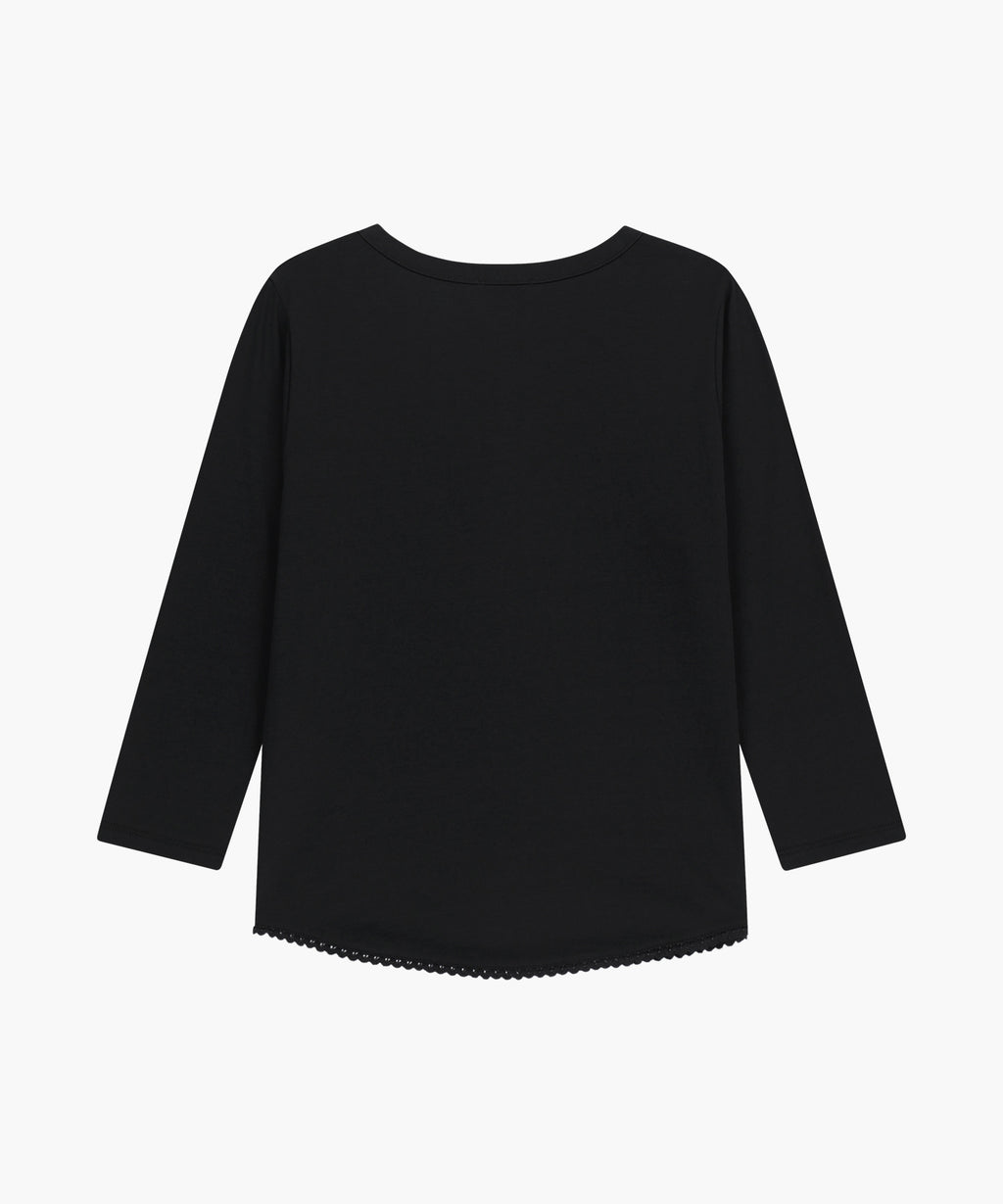 Marithe & Francois Girbaud - Small Classic Logo Henley Neck 3/4 Sleeve Tee (Black) product image 7 | TRAB K-Fashion Australia