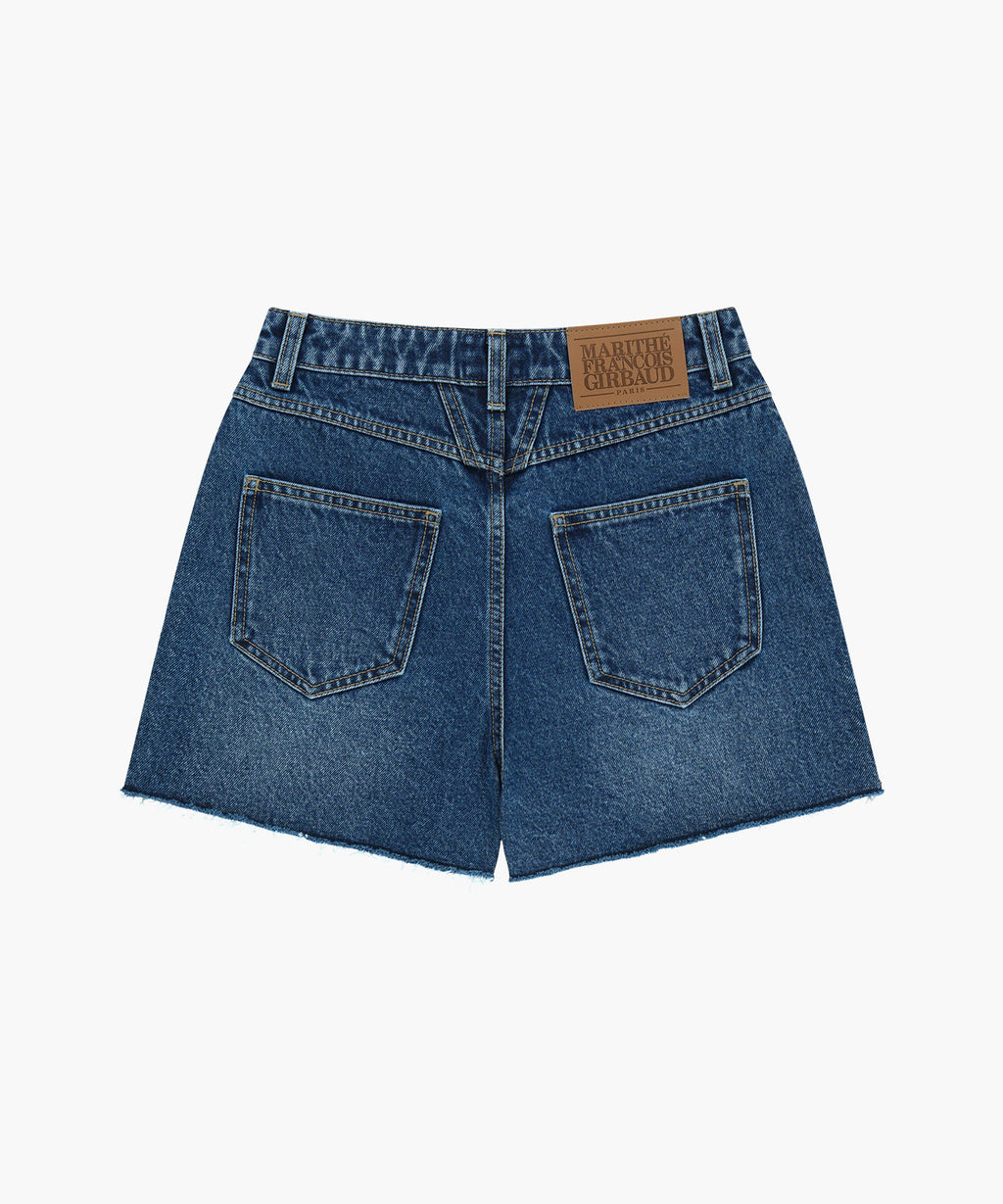 Marithe & Francois Girbaud - Raw Edge Washed Denim Shorts (Blue) product image 7 | TRAB K-Fashion Australia