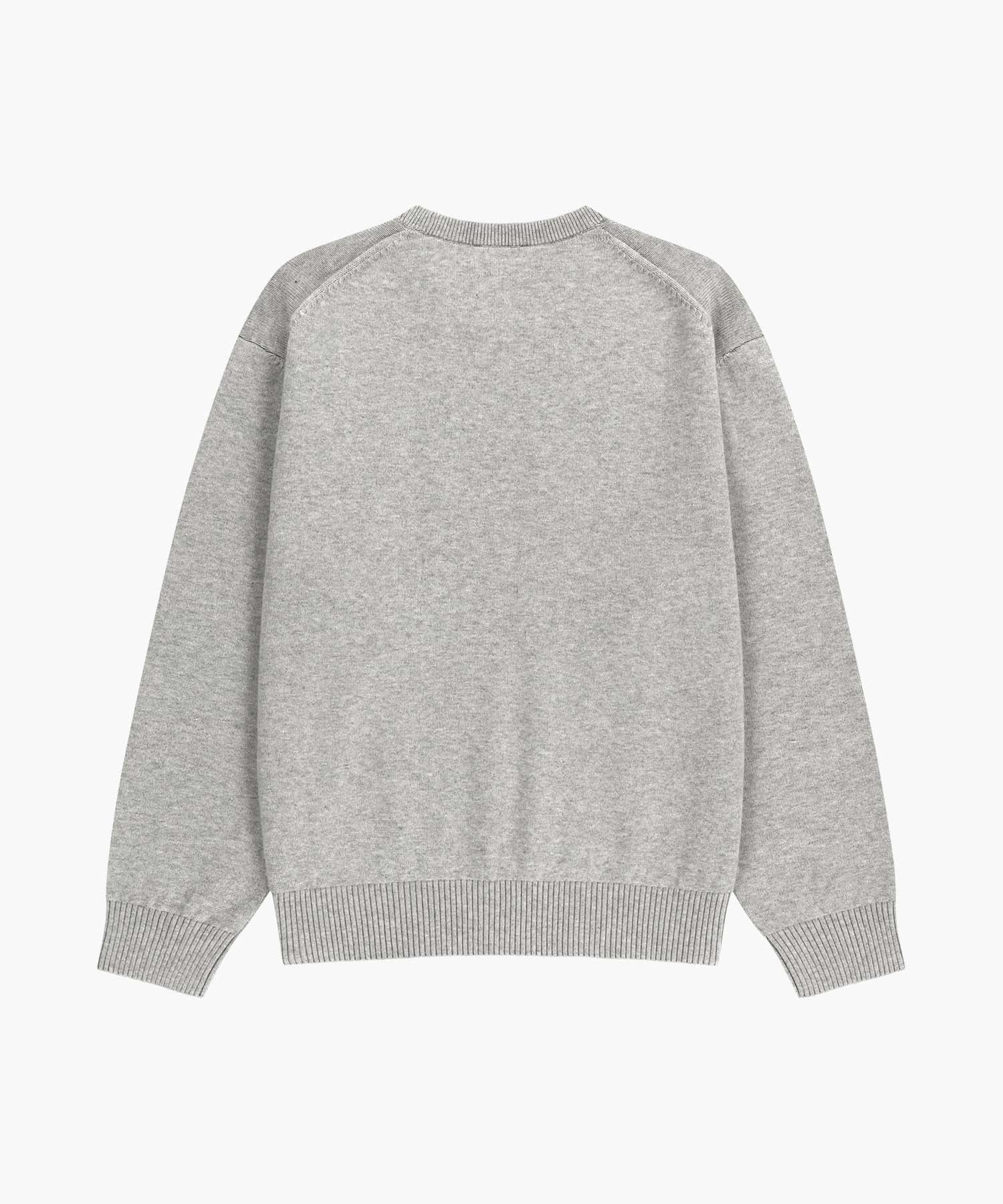 Marithe & Francois Girbaud - Drawing Classic Logo Knit Pullover (Melange Gray) product image 7 | TRAB K-Fashion Australia
