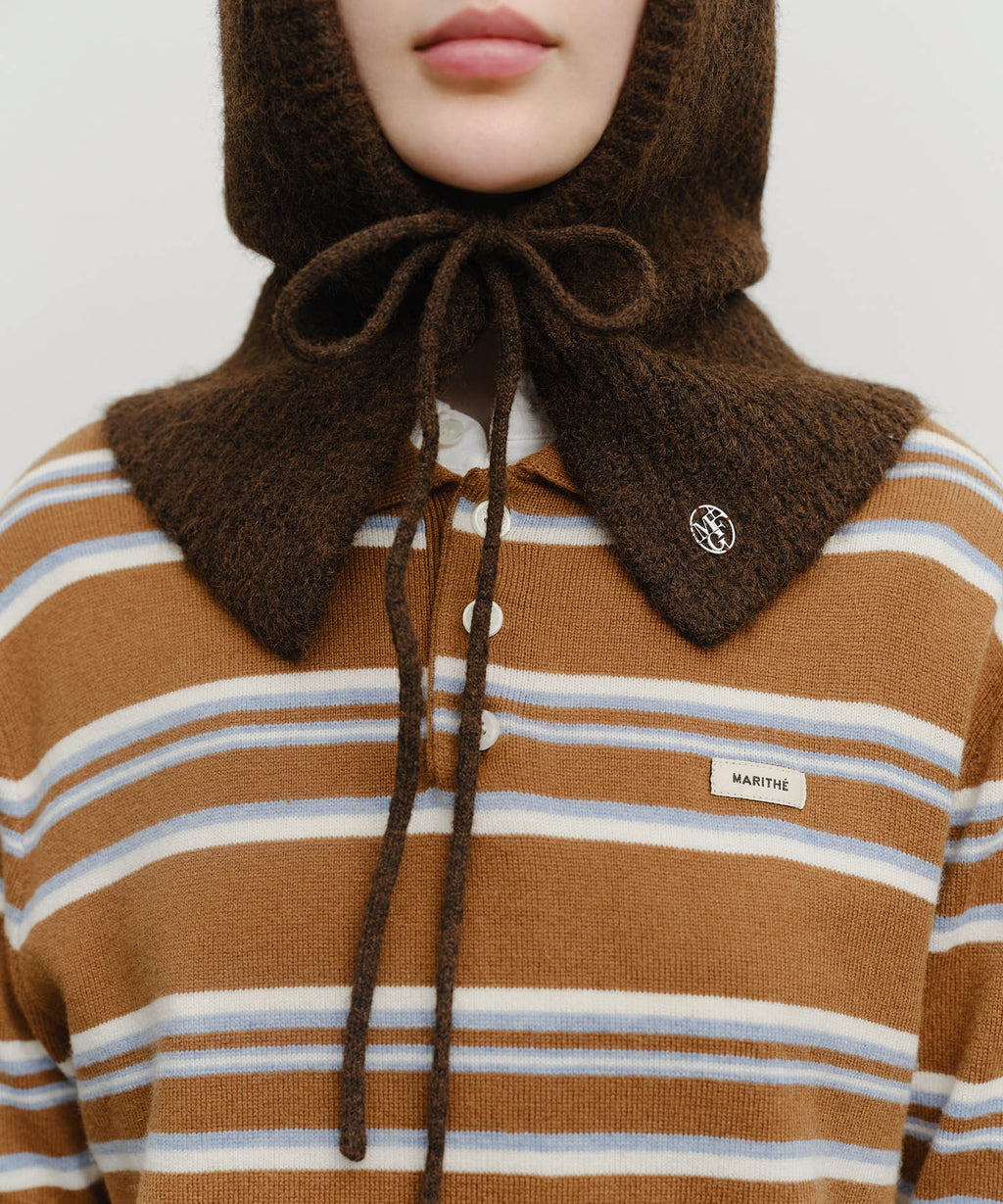 Marithe & Francois Girbaud - Circle Logo Balaclava (Dark Brown) product image 7 | TRAB K-Fashion Australia