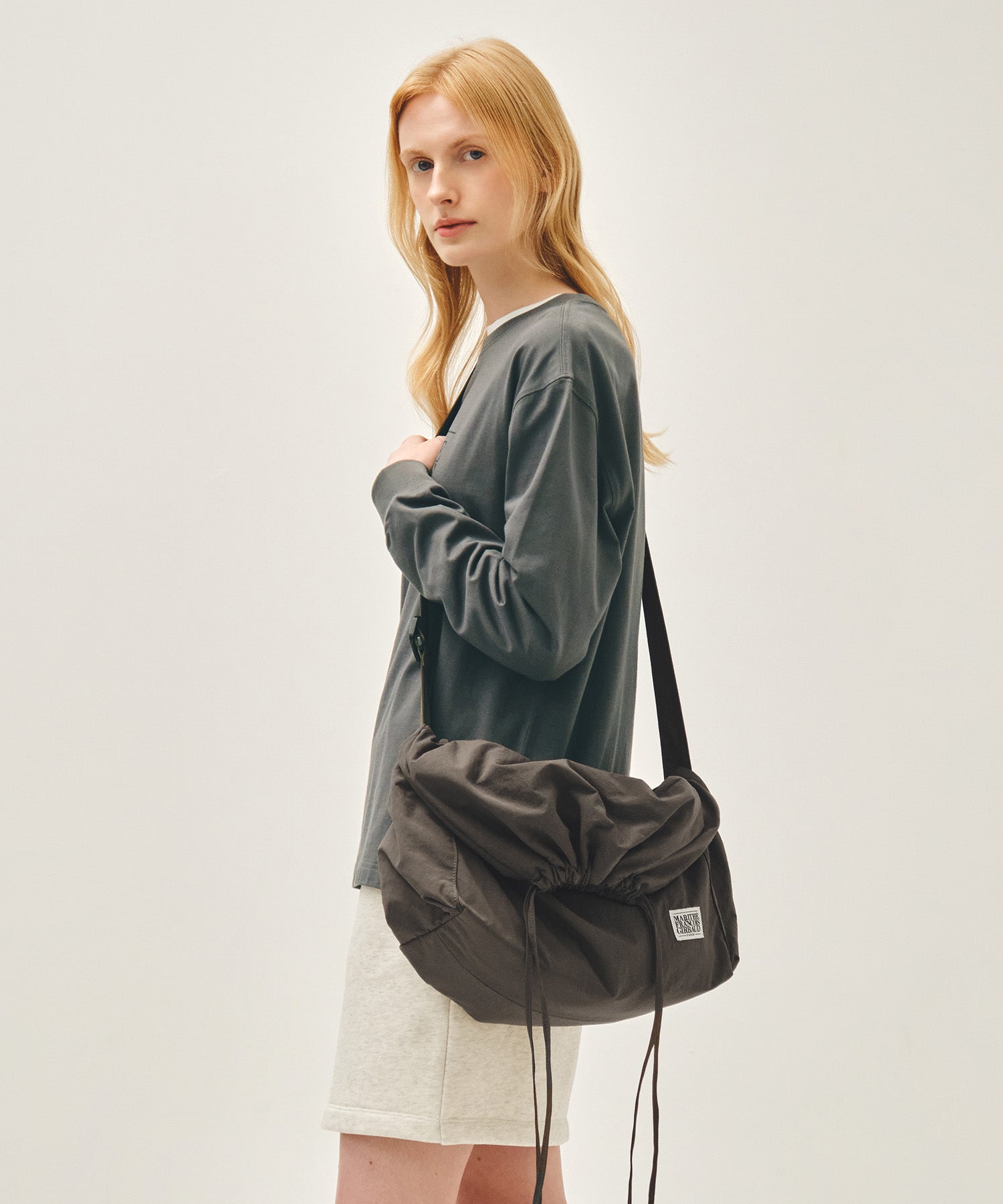 Marithe & Francois Girbaud - Classic Logo String Nylon Cross Bag (Khaki) product image 7 | TRAB K-Fashion Australia