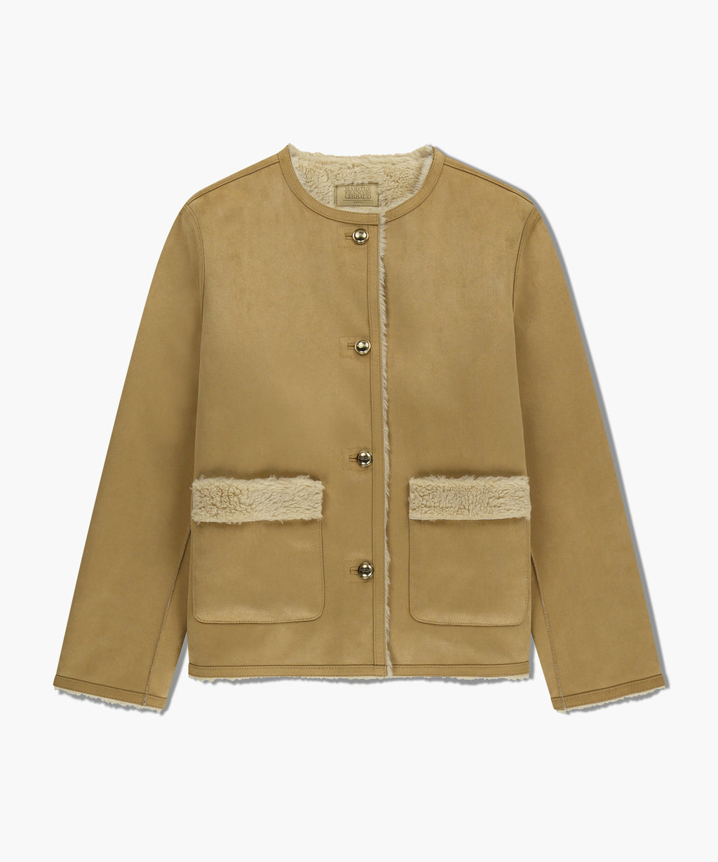 Marithe & Francois Girbaud - Reversible Shearling Jacket (Beige) product image 10 | TRAB K-Fashion Australia