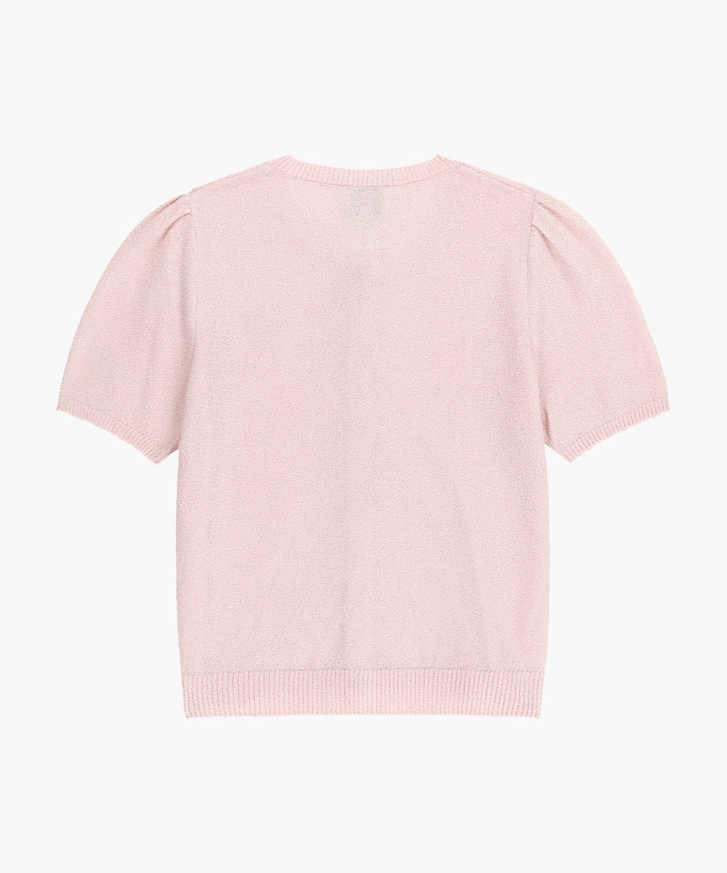 Marithe & Francois Girbaud - Puff Sleeve Half Knit Cardigan (Pink) product image 7 | TRAB K-Fashion Australia