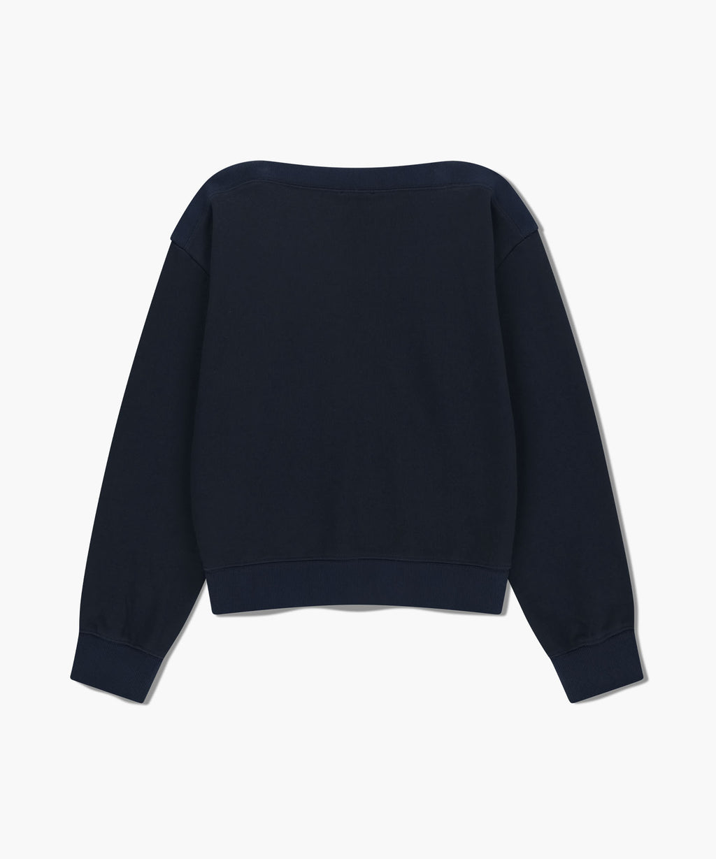Marithe & Francois Girbaud - Boat Neck Oversized Sweatshirt (Navy) product image 7 | TRAB K-Fashion Australia