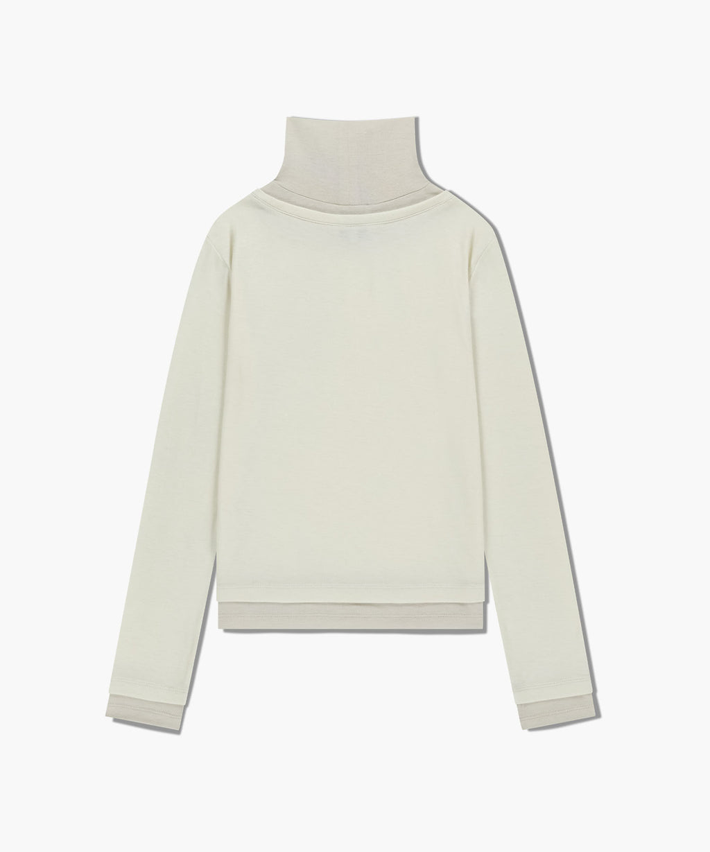 Marithe & Francois Girbaud - Layered Turtle Neck Long Sleeve (Ivory) product image 7 | TRAB K-Fashion Australia