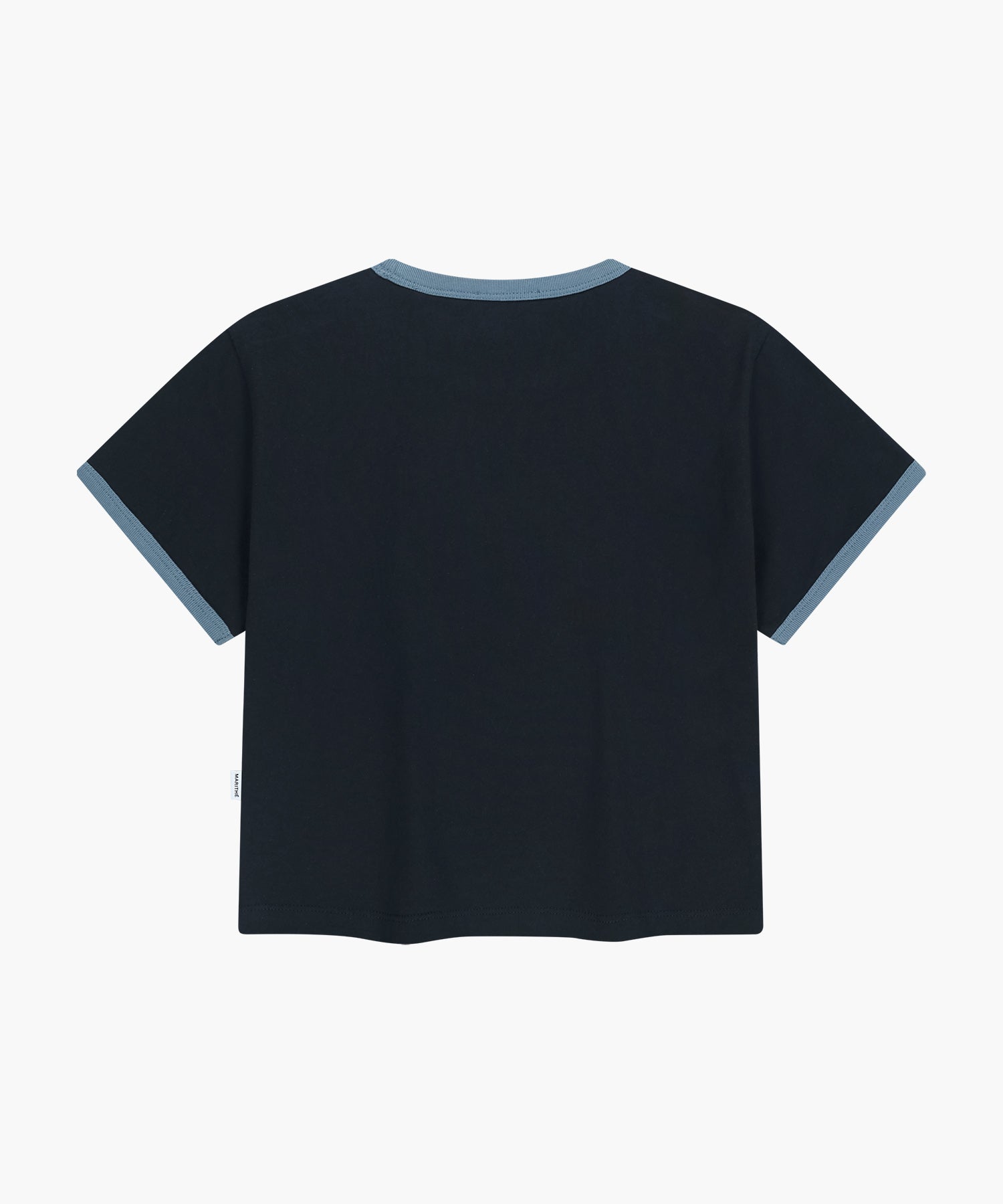 Marithe & Francois Girbaud - [Pre-order – Ships 15 Jul] Classic Logo Applique Ringer Crop Tee (Dark Navy) product image 7 | TRAB K-Fashion Australia
