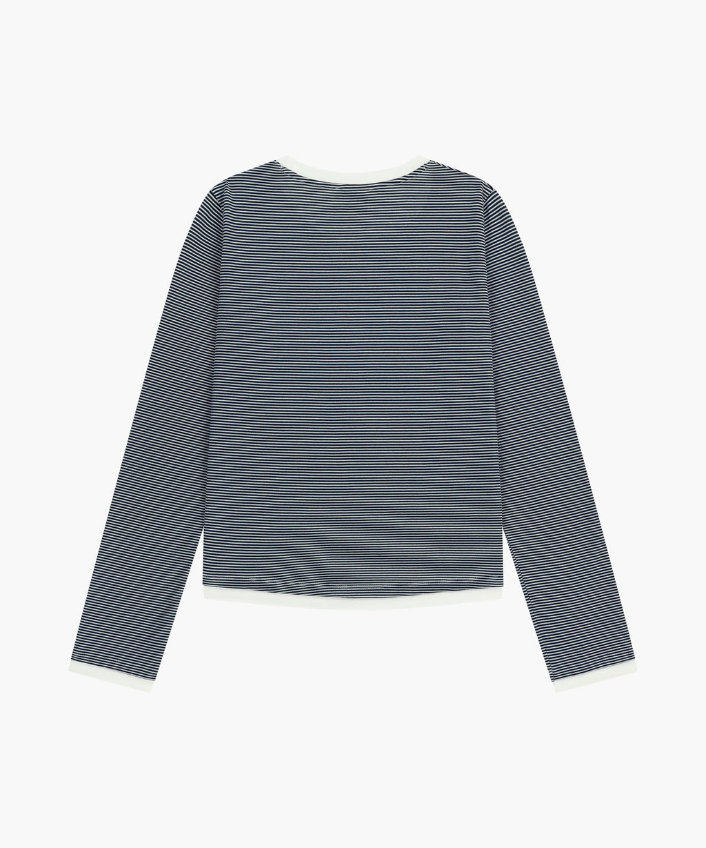 Marithe & Francois Girbaud - Ringer Stripe Long Sleeve Tee (Navy) product image 7 | TRAB K-Fashion Australia