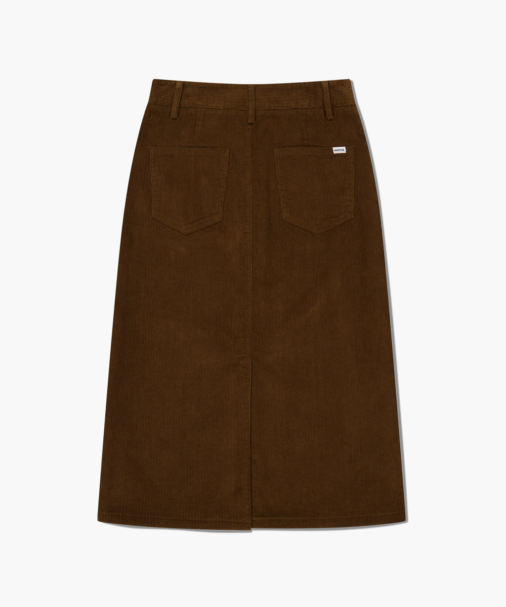 Marithe & Francois Girbaud - Classic Corduroy Midi Skirt (Brown) product image 7 | TRAB K-Fashion Australia