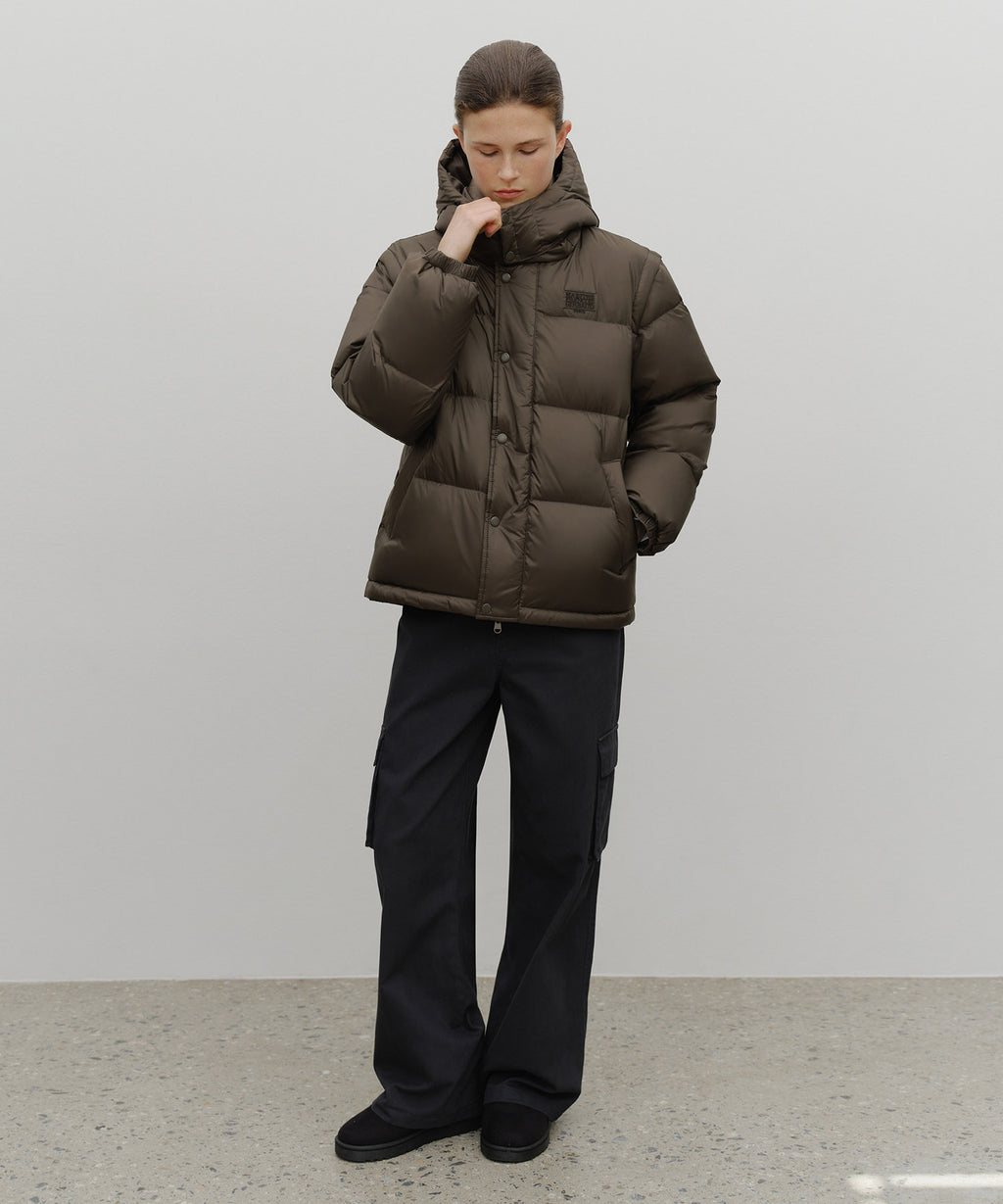 Marithe & Francois Girbaud - Detatchable Down Jacket (Brown) product image 7 | TRAB K-Fashion Australia