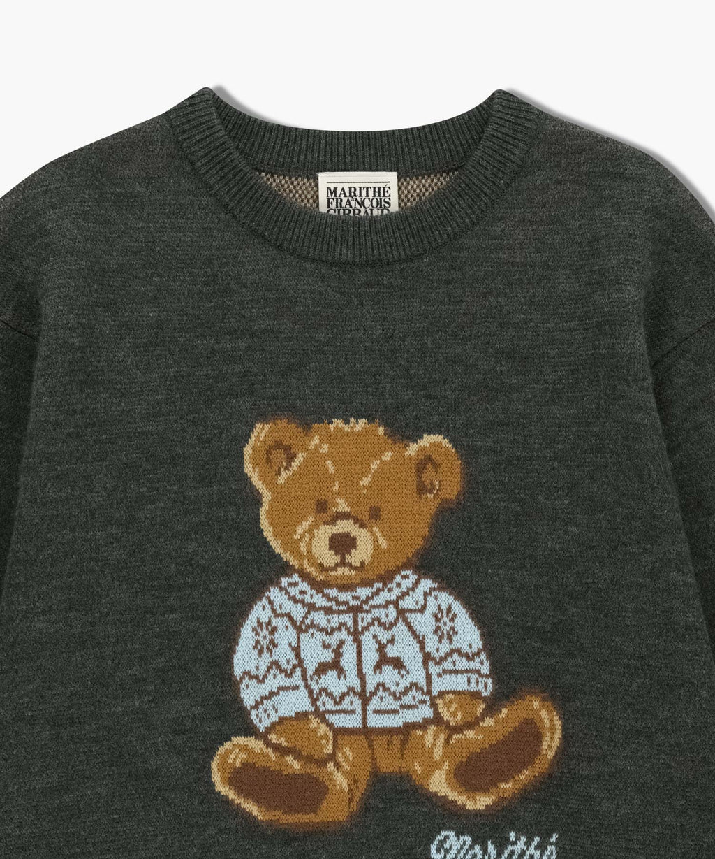 Marithe & Francois Girbaud - Doodle Bear Knit Pullover (Charcoal) product image 7 | TRAB K-Fashion Australia