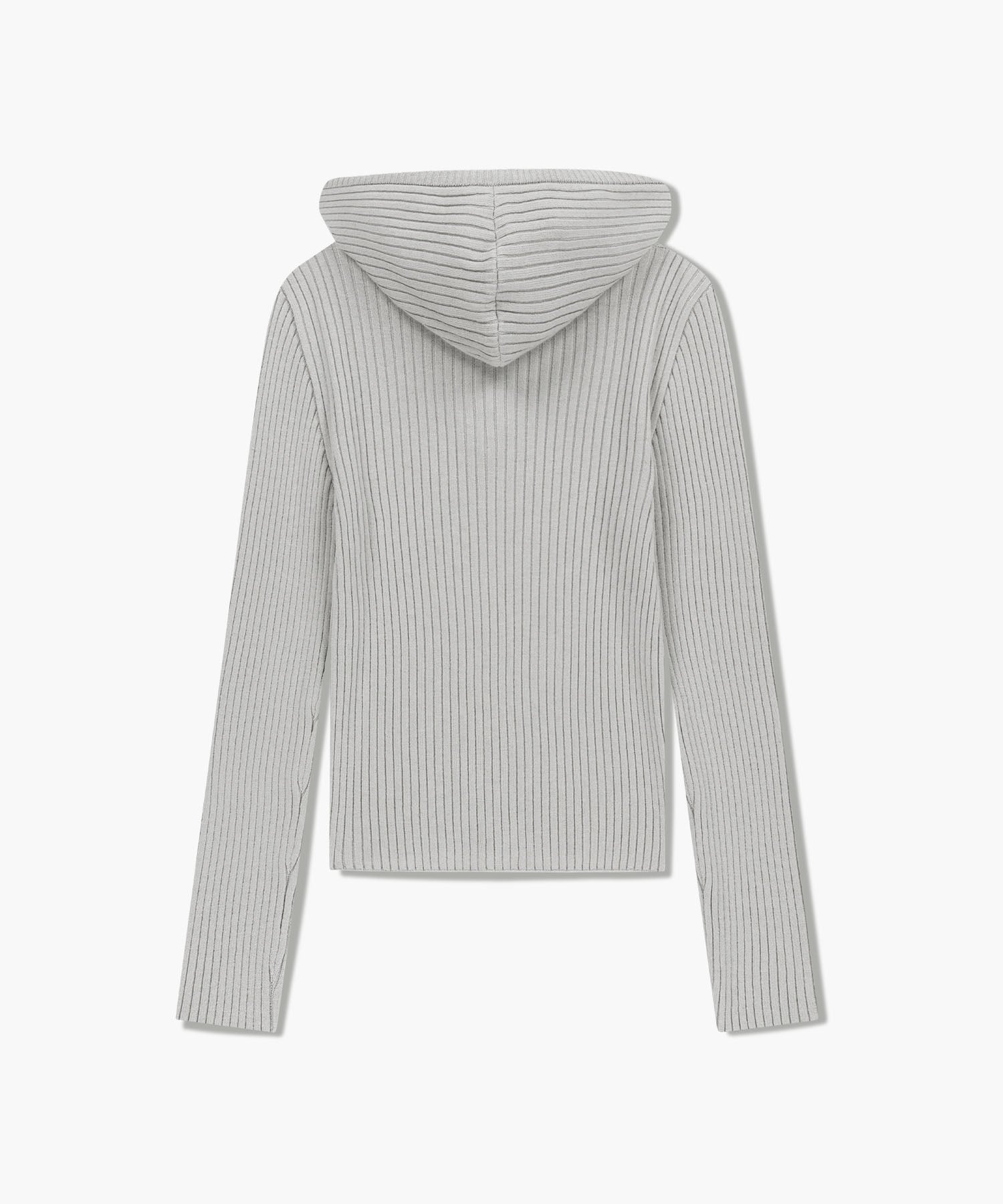 Marithe & Francois Girbaud - Balaclava Hoodie Slim Knit (Light Gray) product image 7 | TRAB K-Fashion Australia
