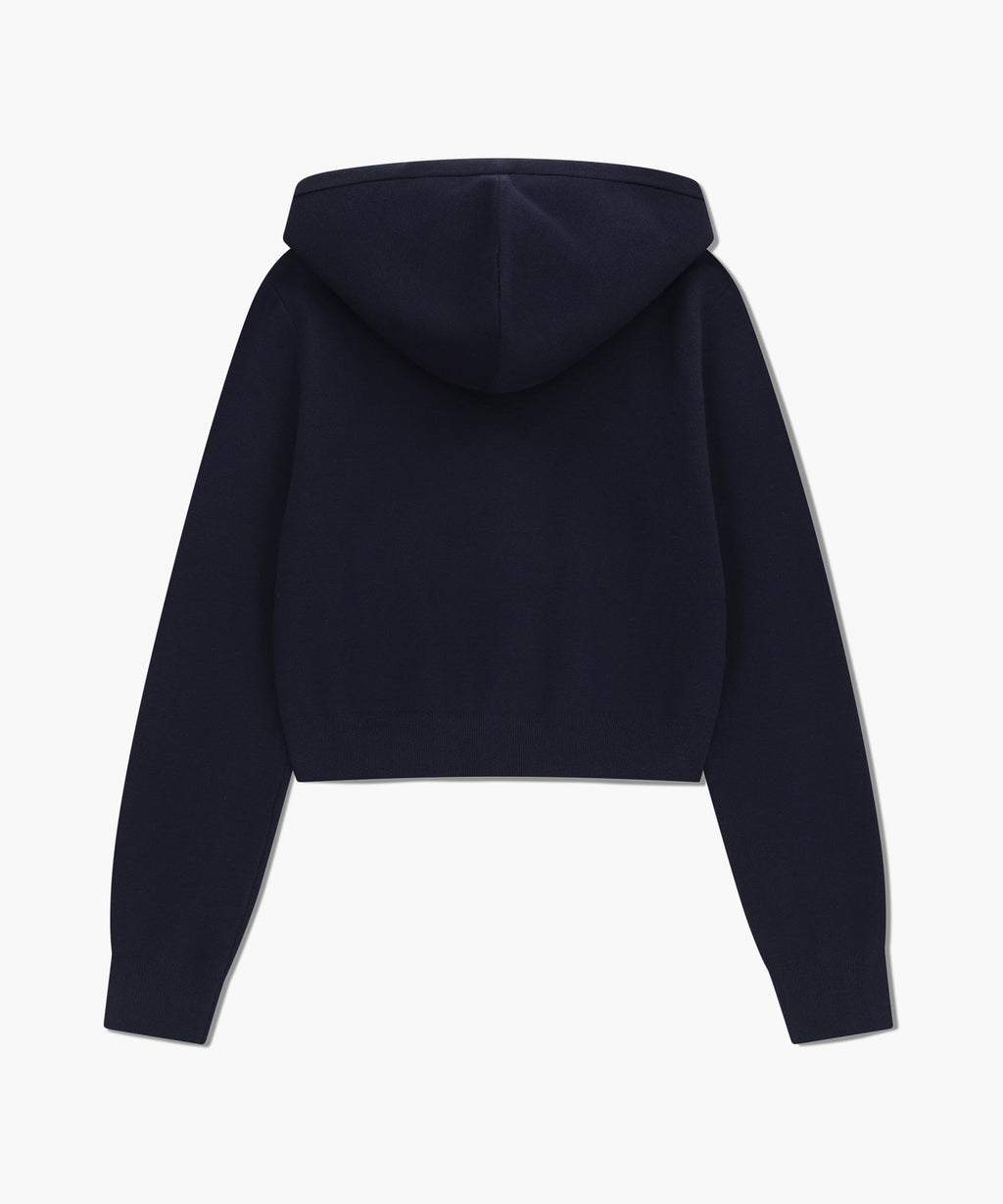 Marithe & Francois Girbaud - Classic Logo Crop Knit Hoodie Zipup (Navy) product image 7 | TRAB K-Fashion Australia