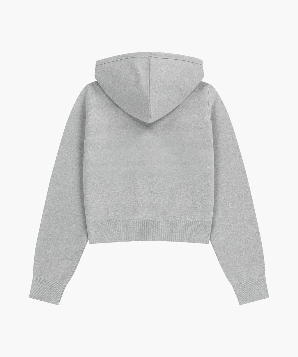 Marithe & Francois Girbaud - Small Classic Logo Crop Knit Hoodie Zipup (Heather Gray) product image 7 | TRAB K-Fashion Australia