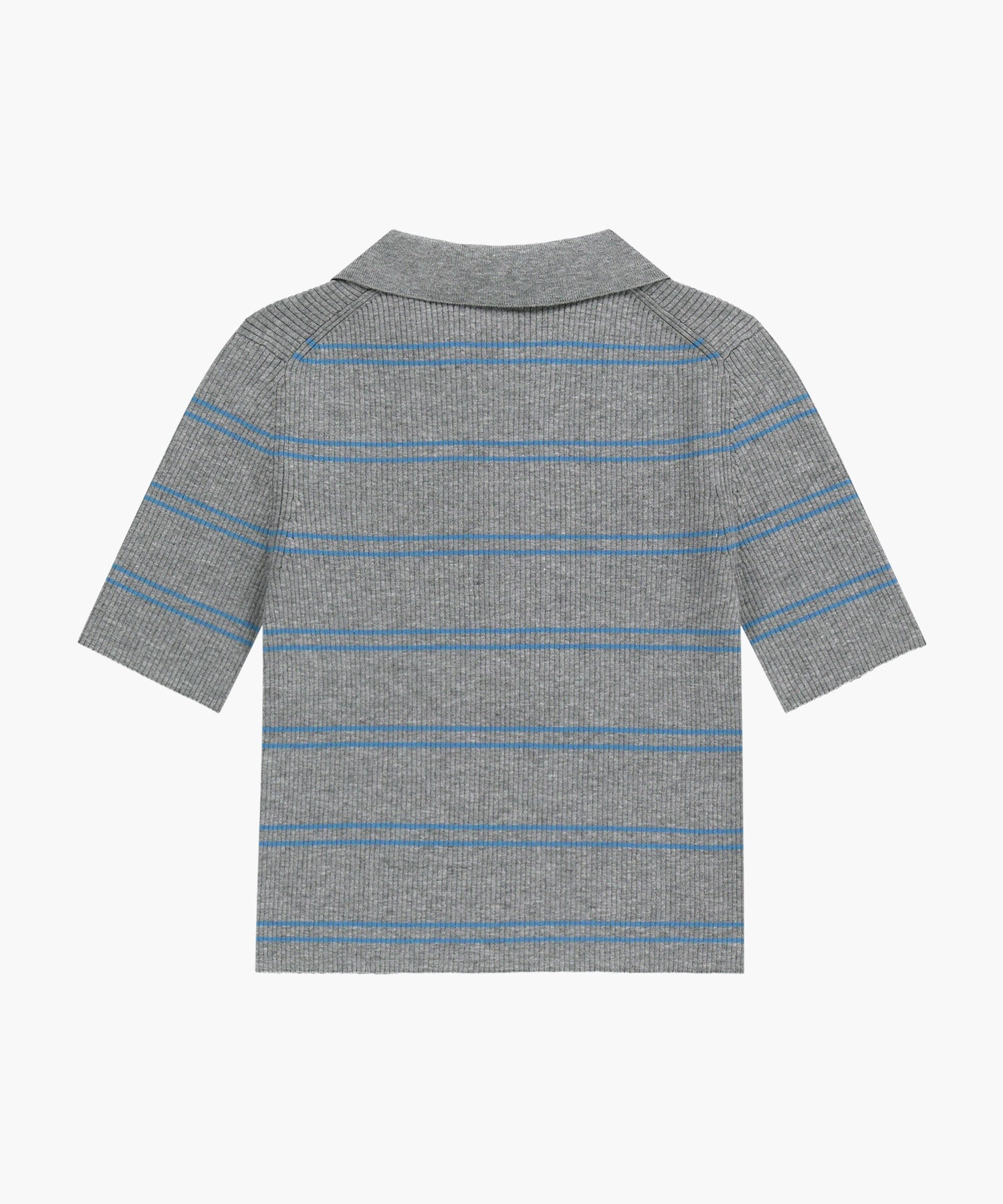 Marithe & Francois Girbaud - Stripe Half Zip Up Slim Knit (Melange Gray) product image 7 | TRAB K-Fashion Australia