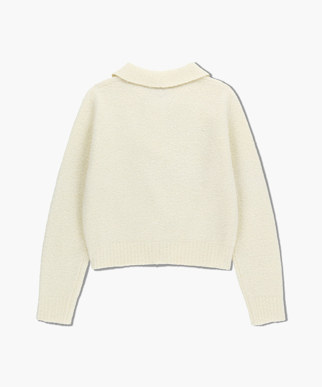 Marithe & Francois Girbaud - 3 Pocket Boucle Cardigan (Ivory) product image 7 | TRAB K-Fashion Australia