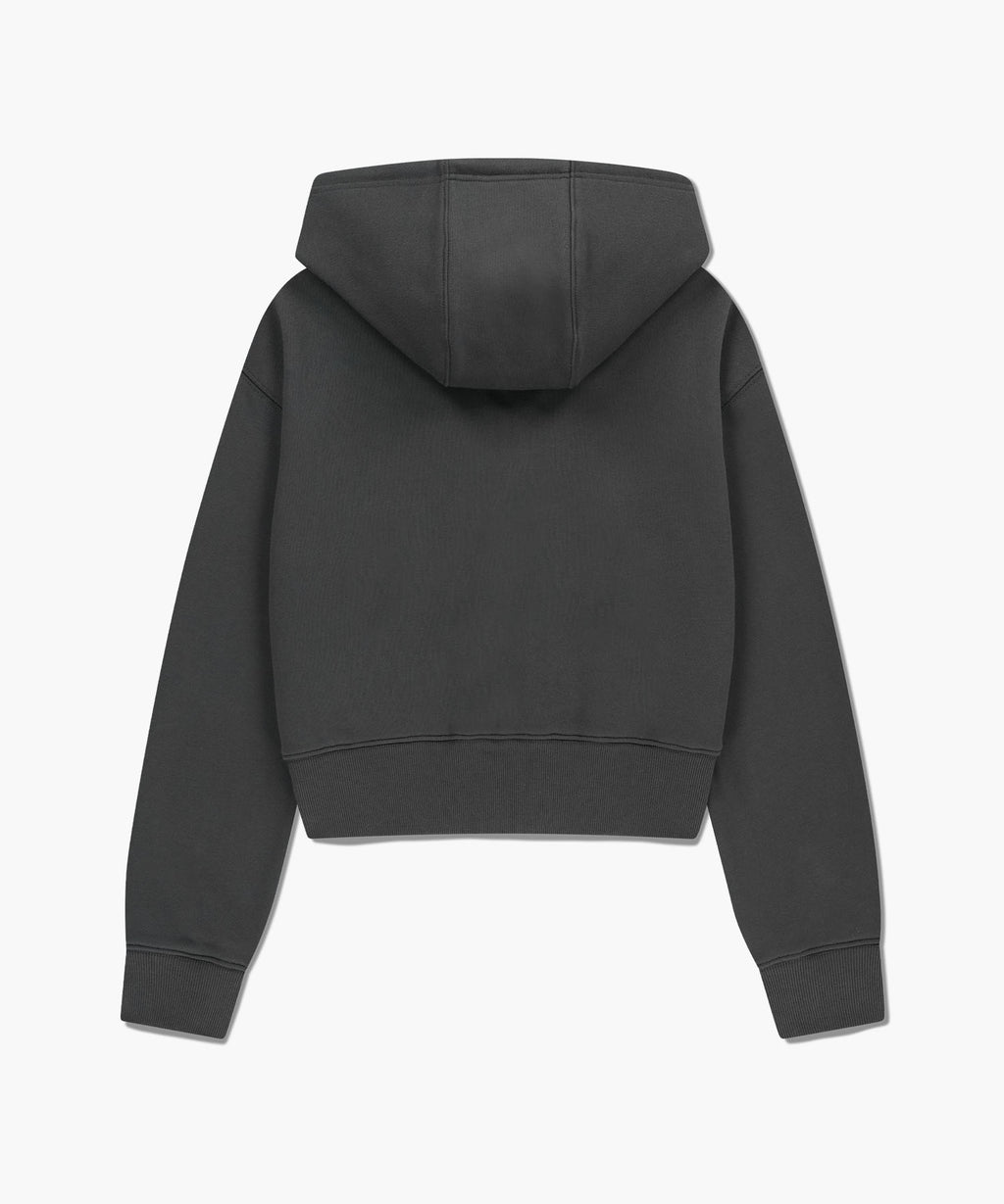 Marithe & Francois Girbaud - Lace Applique Crop Hoodie Zipup (Charcoal) product image 7 | TRAB K-Fashion Australia