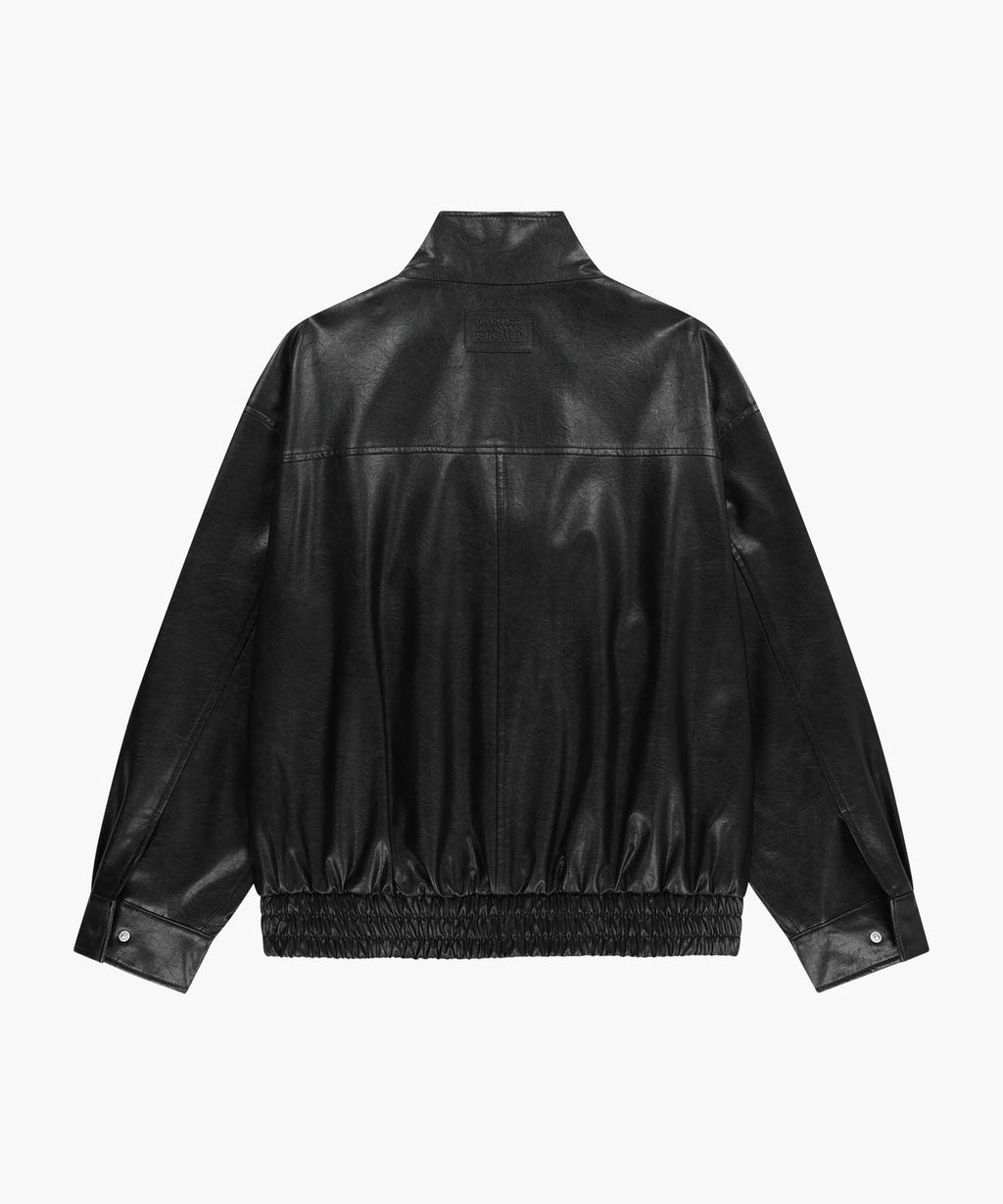 Marithe & Francois Girbaud - Faux Leather High Neck Jacket (Black) product image 7 | TRAB K-Fashion Australia