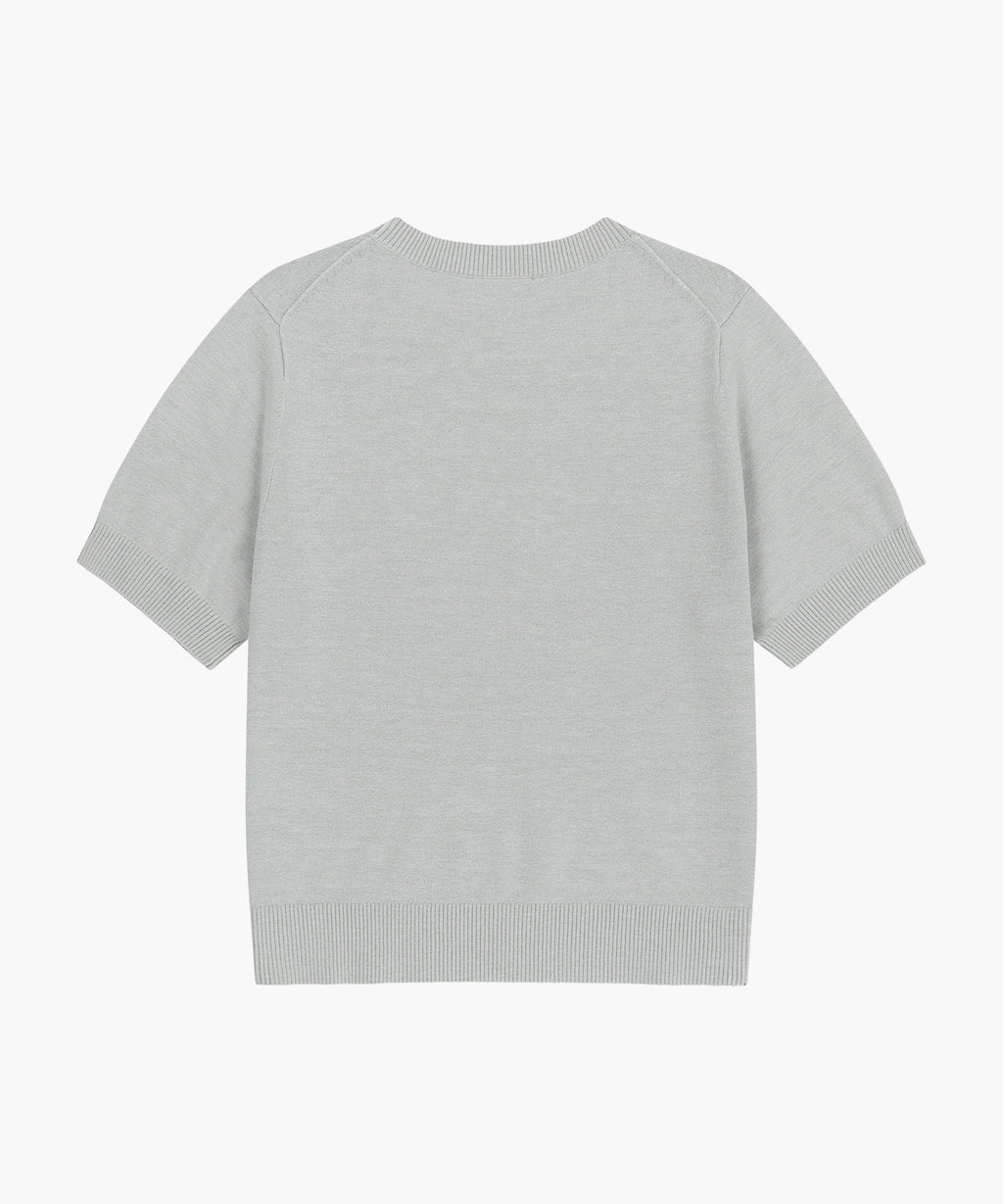 Marithe & Francois Girbaud - Small Classic Logo Half Knit Pullover (Heather Gray) product image 7 | TRAB K-Fashion Australia