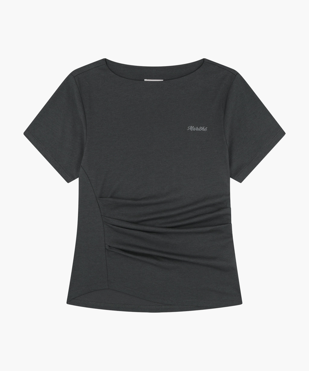 Marithe & Francois Girbaud - Waist Shirring Tee (Charcoal) product image 7 | TRAB K-Fashion Australia