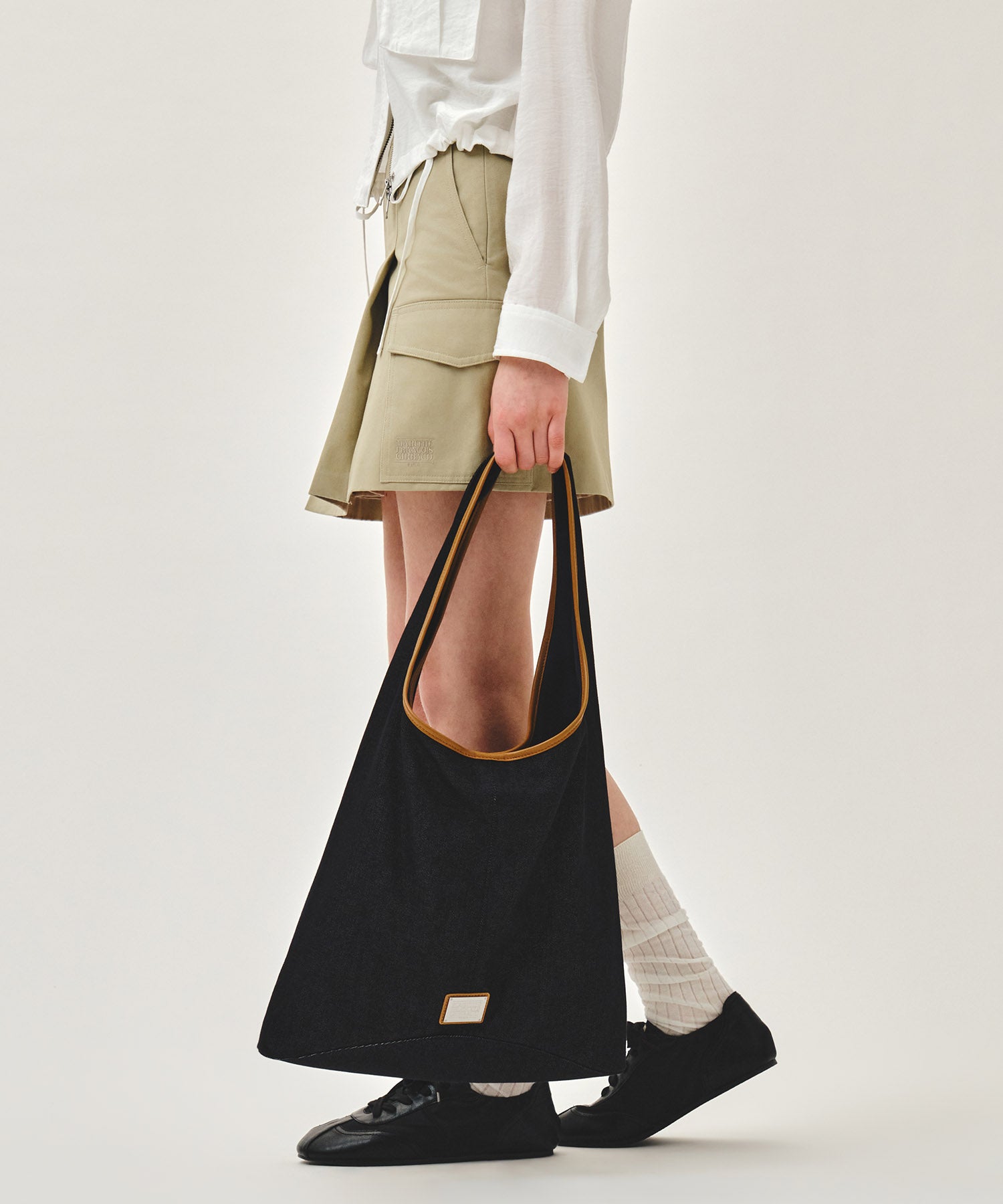 Marithe & Francois Girbaud - Classic Logo One Shoulder Bucket Bag (Dark Blue) product image 7 | TRAB K-Fashion Australia