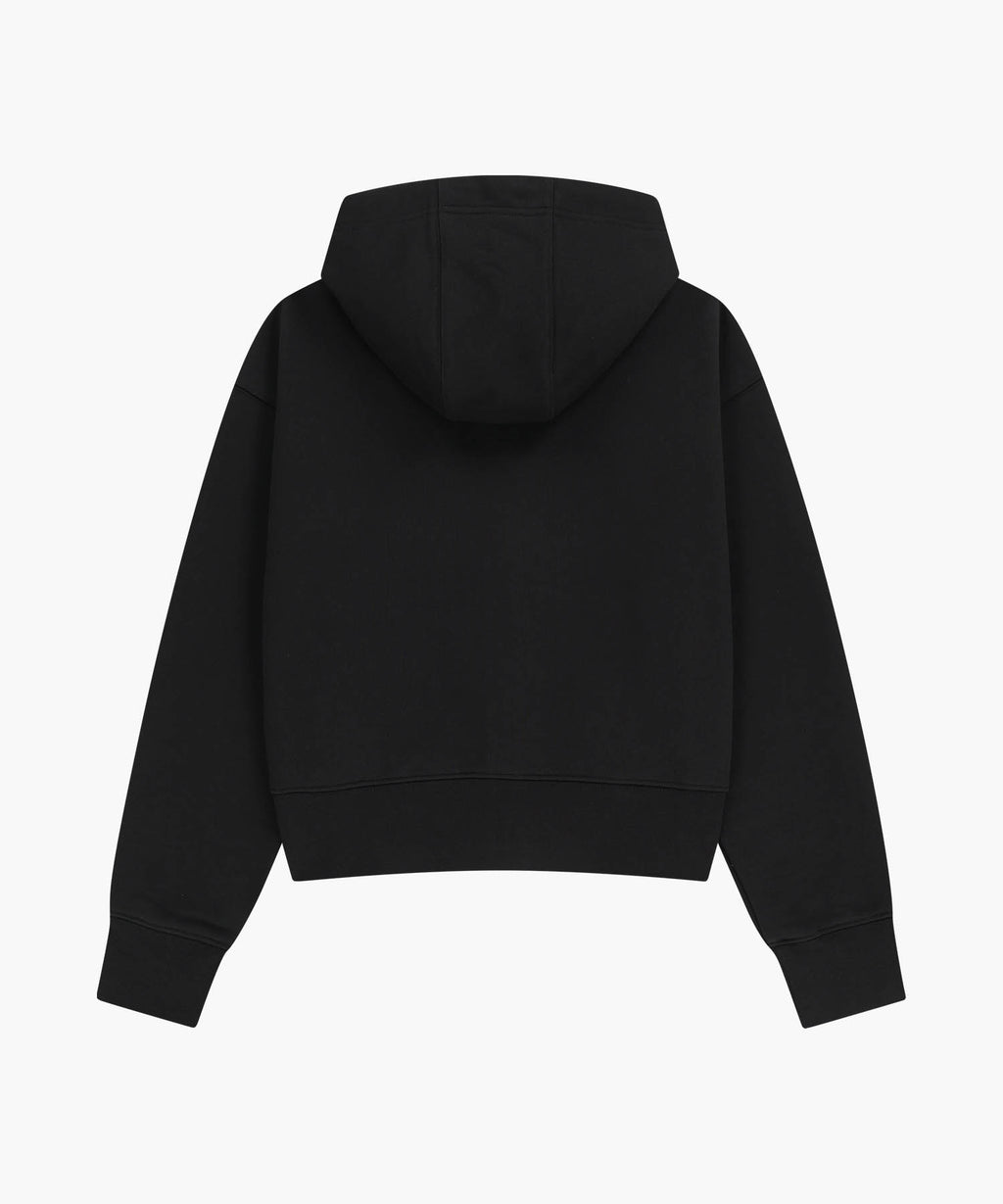 Marithe & Francois Girbaud - Classic Logo Crop Hoodie Zipup (Black Black) product image 7 | TRAB K-Fashion Australia