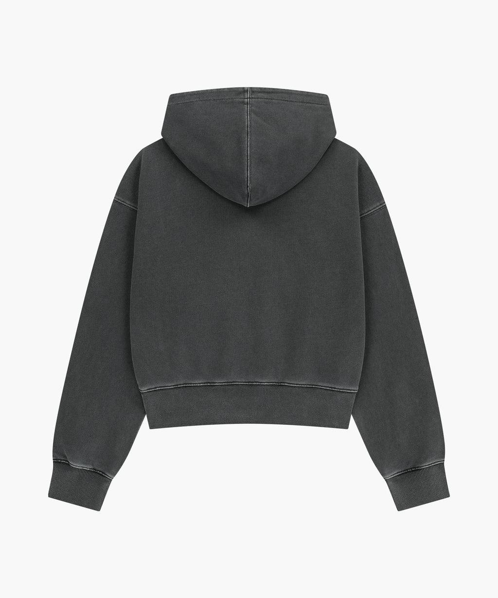 Marithe & Francois Girbaud - Shadow Classic Logo Dyeing Crop Hoodie (Charcoal) product image 7 | TRAB K-Fashion Australia