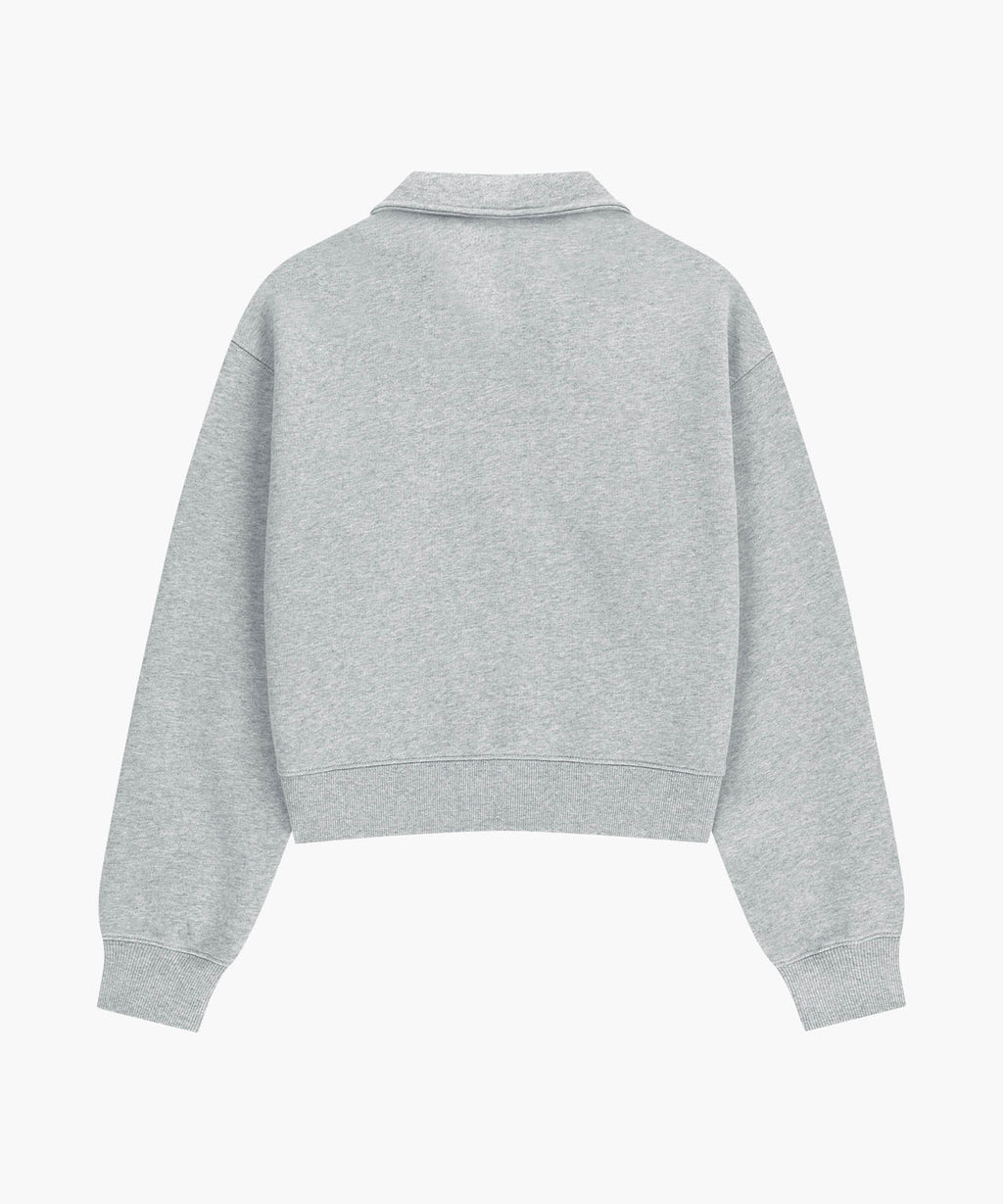 Marithe & Francois Girbaud - Small Classic Logo Half Zipup Crop Sweatshirt (Heather Gray) product image 7 | TRAB K-Fashion Australia