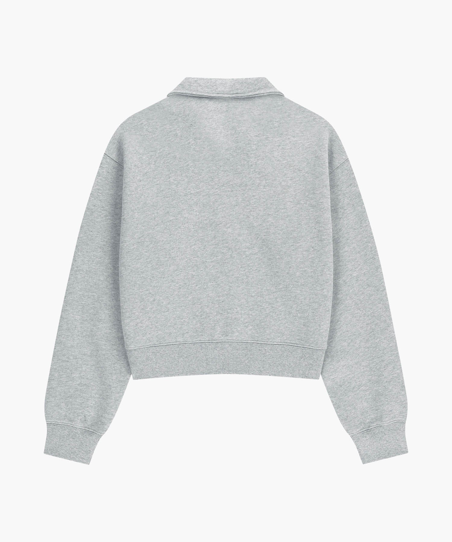 Marithe & Francois Girbaud - Small Classic Logo Half Zipup Crop Sweatshirt (Heather Gray) product image 7 | TRAB K-Fashion Australia
